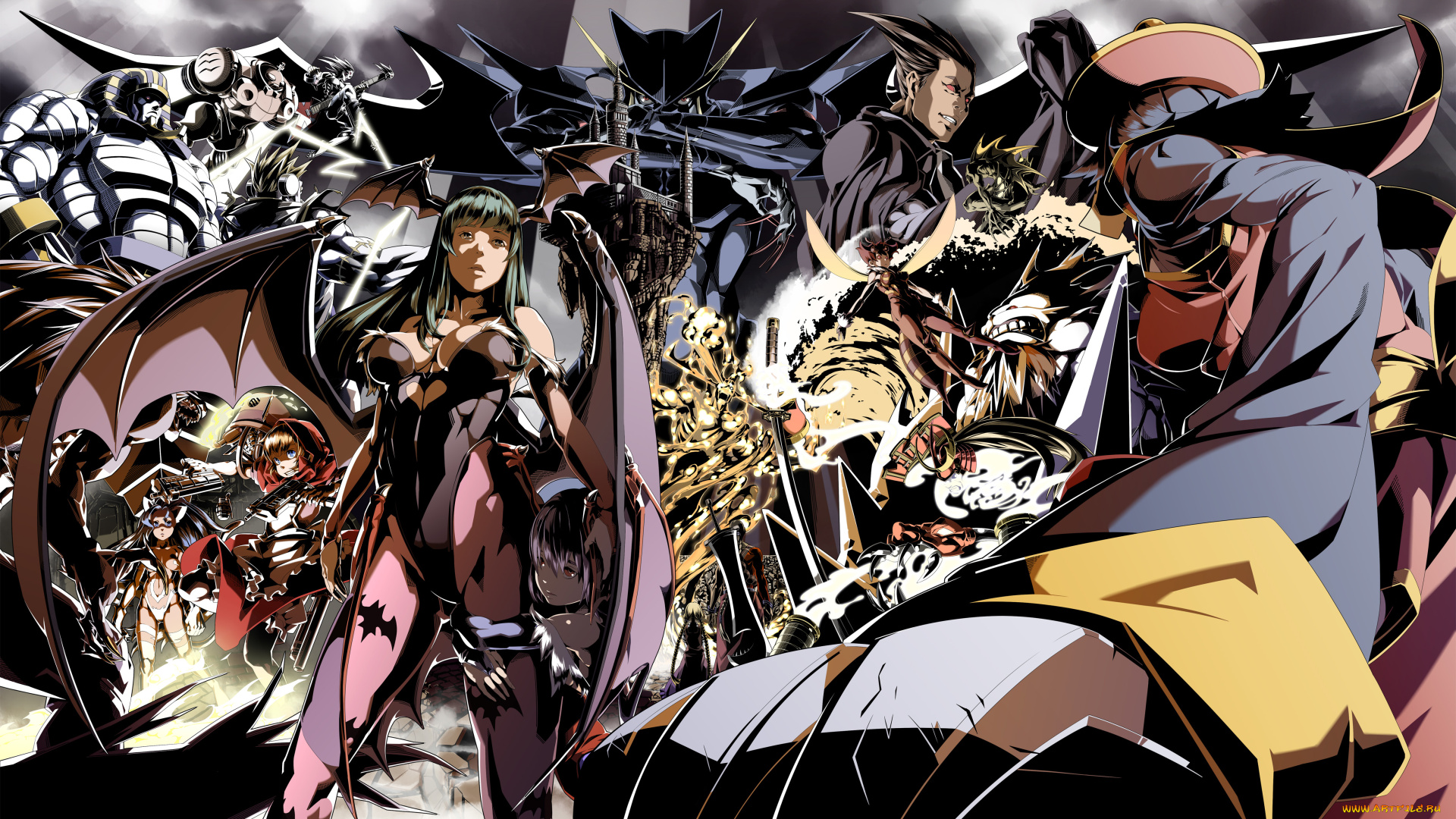 аниме, darkstalkers, anita, lilith, succubus, morrigan