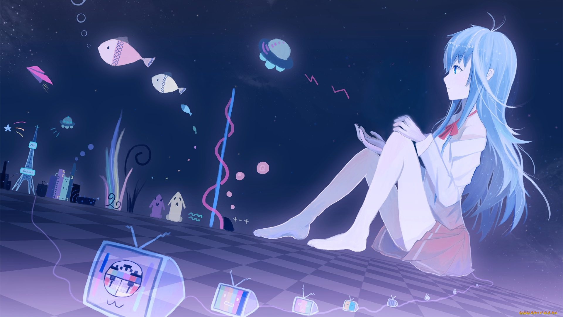 аниме, denpa, onna, to, seishun, otoko, девушка, фон, взгляд