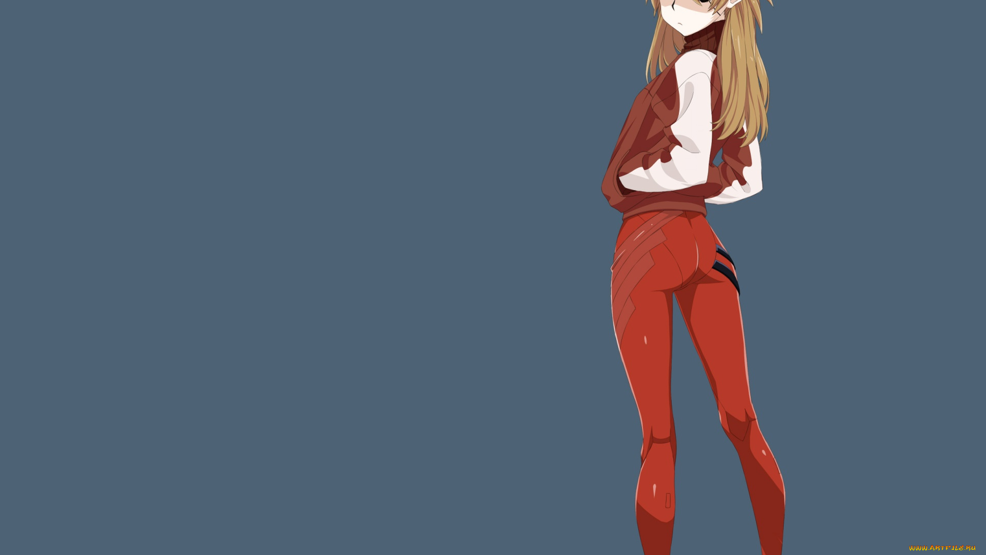 аниме, evangelion, девушка, взгляд, фон