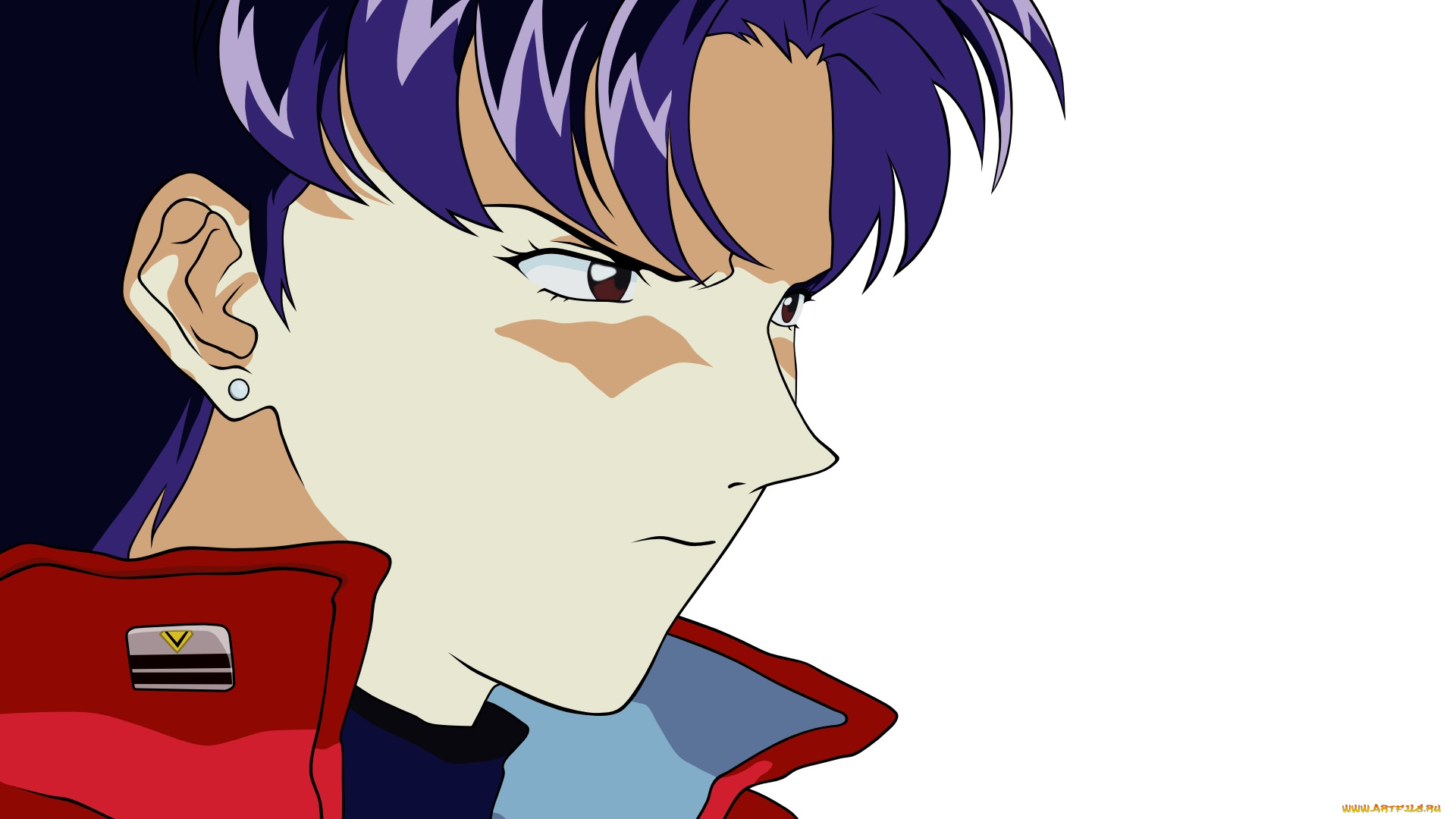 аниме, evangelion, парень, взгляд, фон