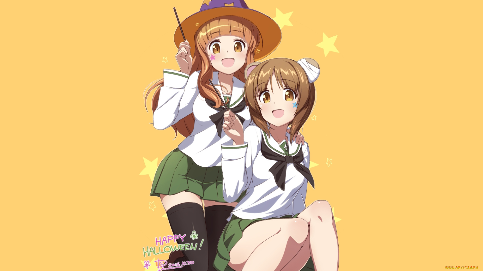 аниме, girls, und, panzer, nishizumi, miho, takebe, saori