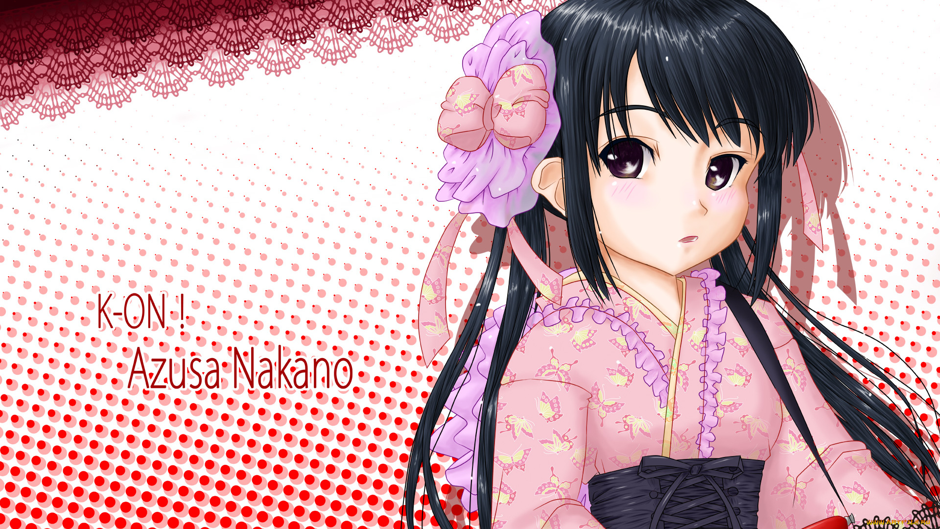 аниме, k-on, девушка, взгляд, фон