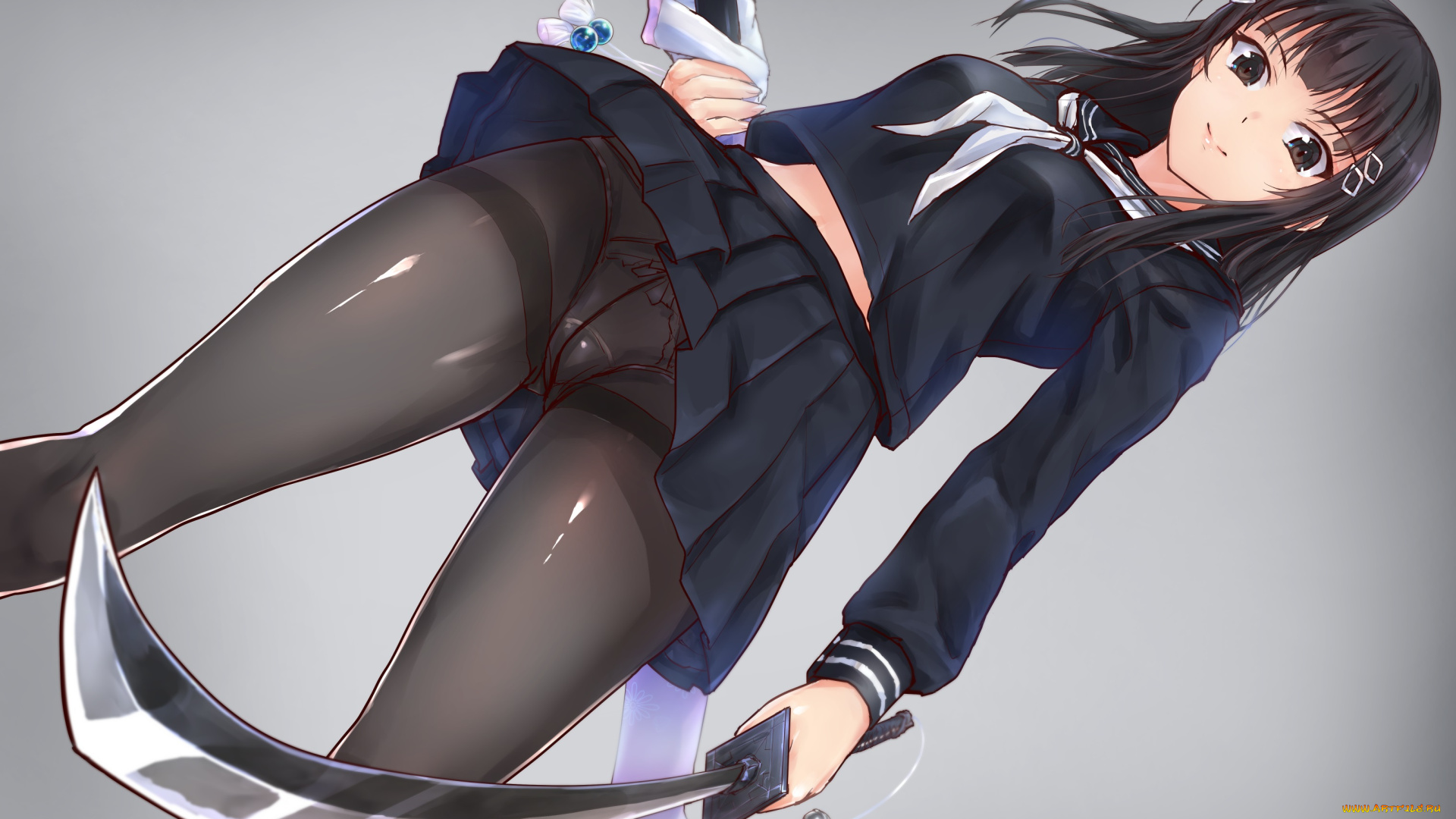 аниме, оружие, , техника, , технологии, девушка, меч