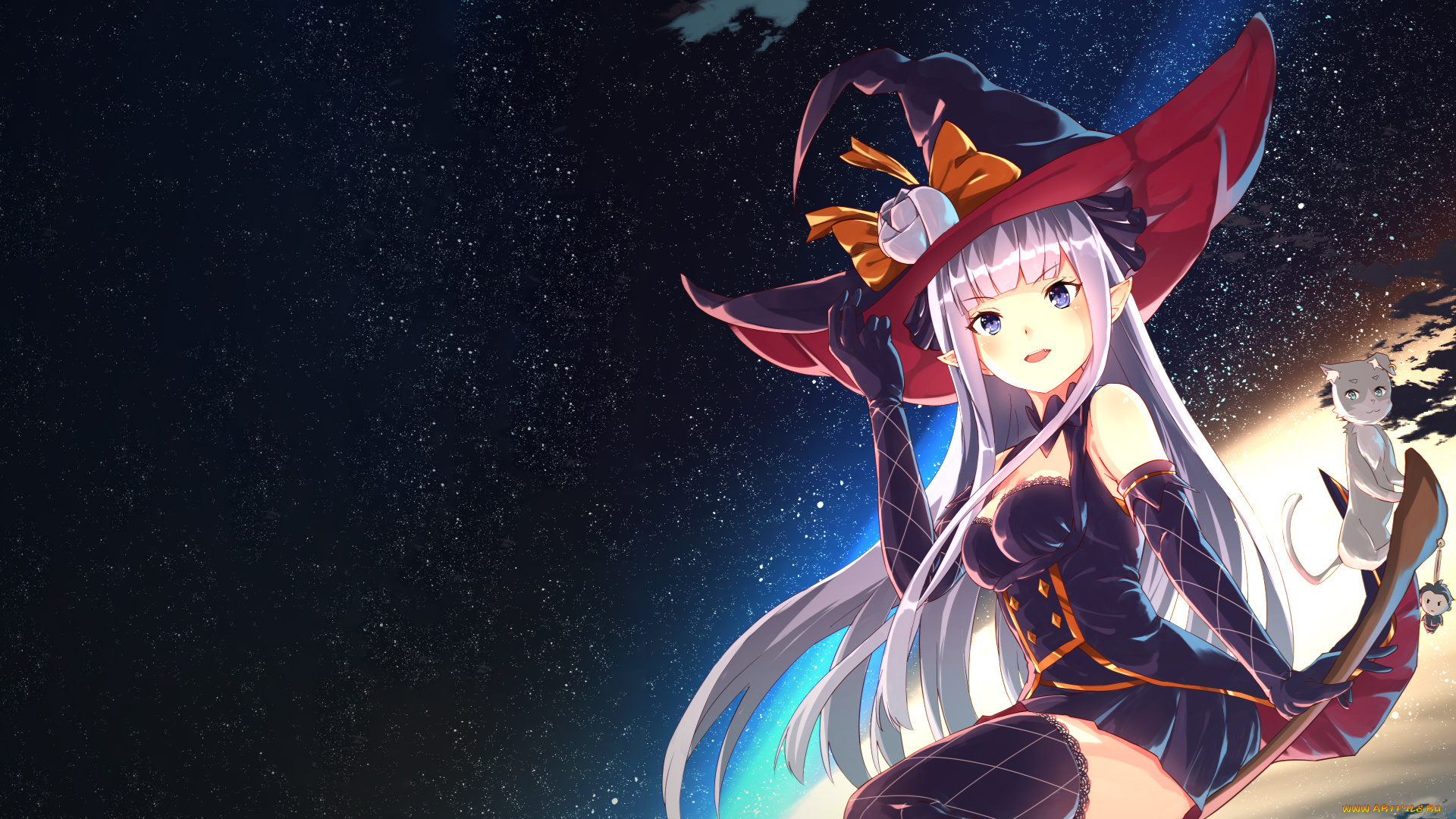 аниме, re, , zero, kara, hajimeru, isekai, seikatsu, фон, взгляд, девушка