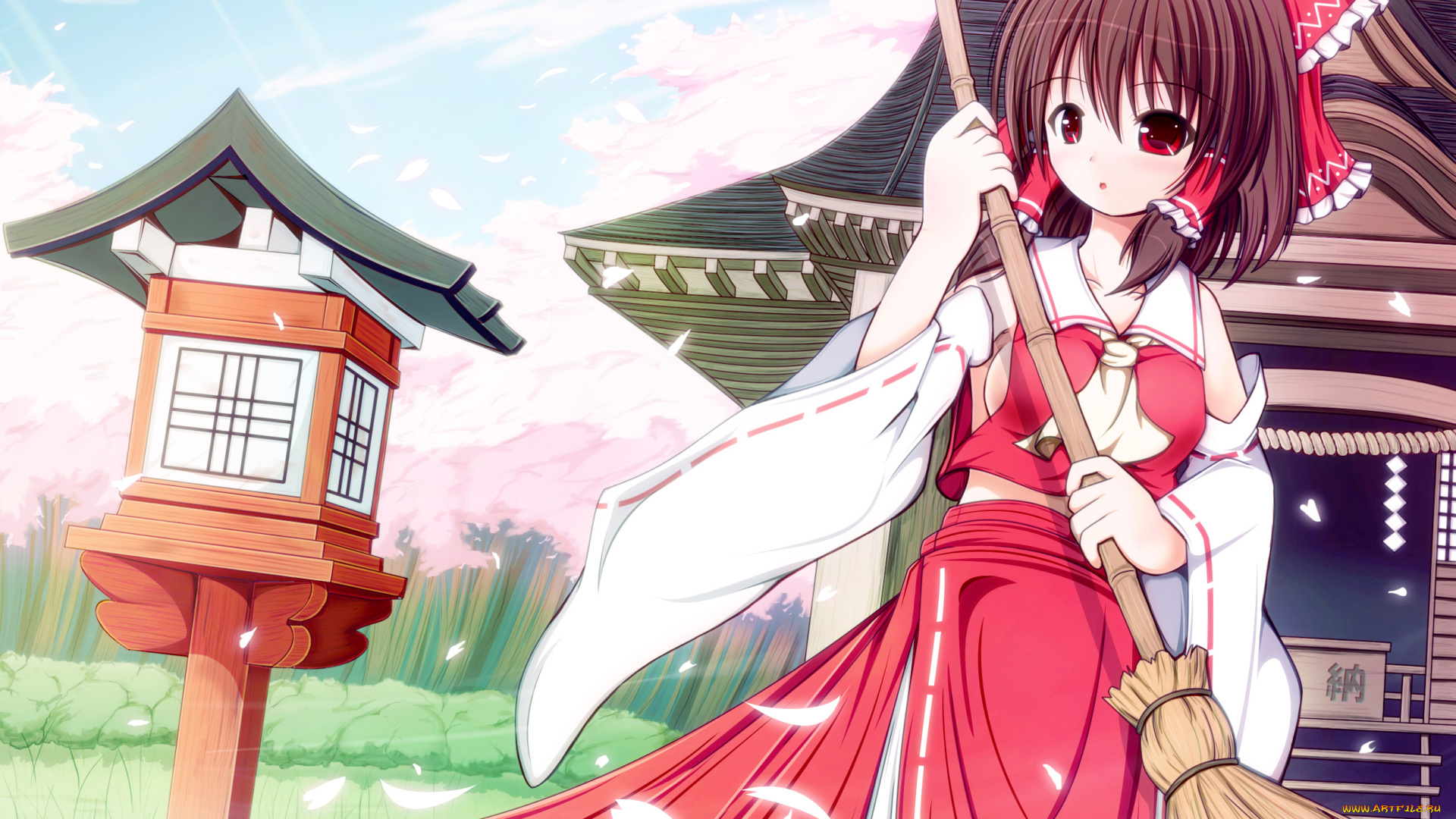 аниме, touhou, фон, девушка, взгляд