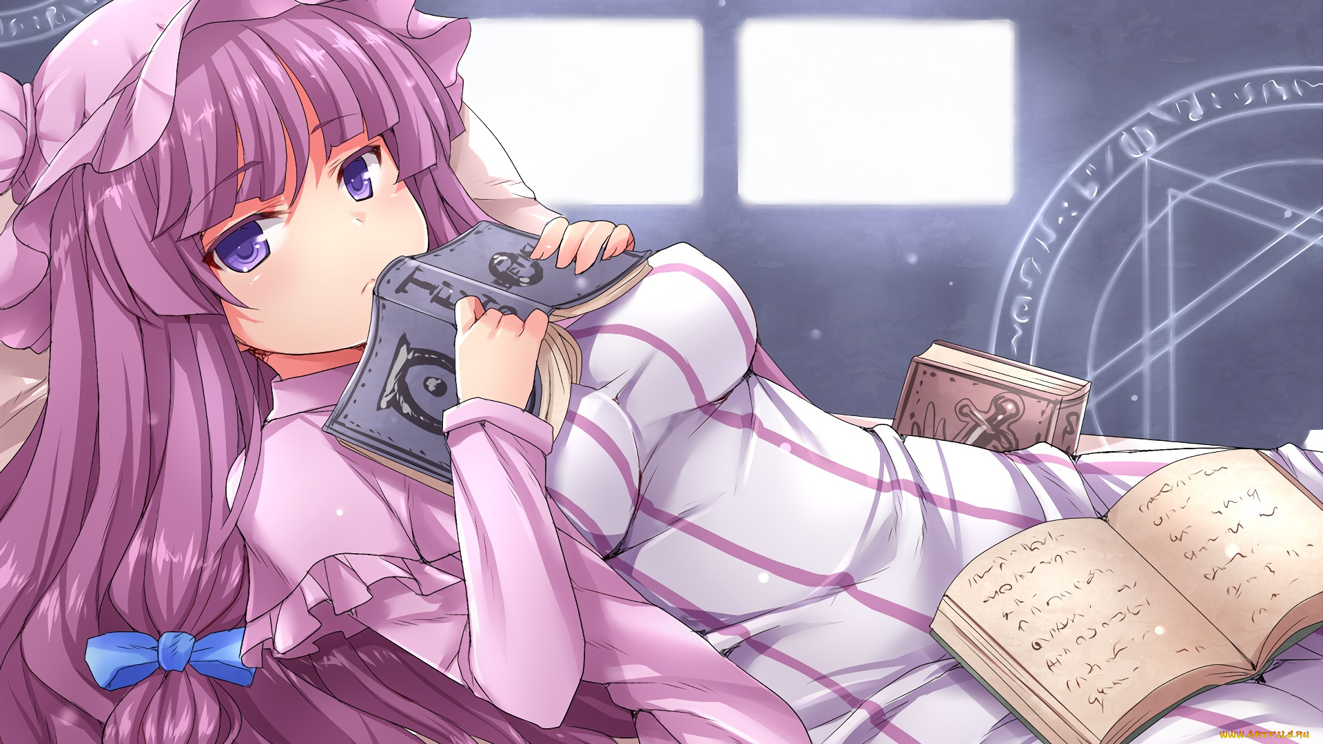 аниме, touhou, фон, взгляд, девушка