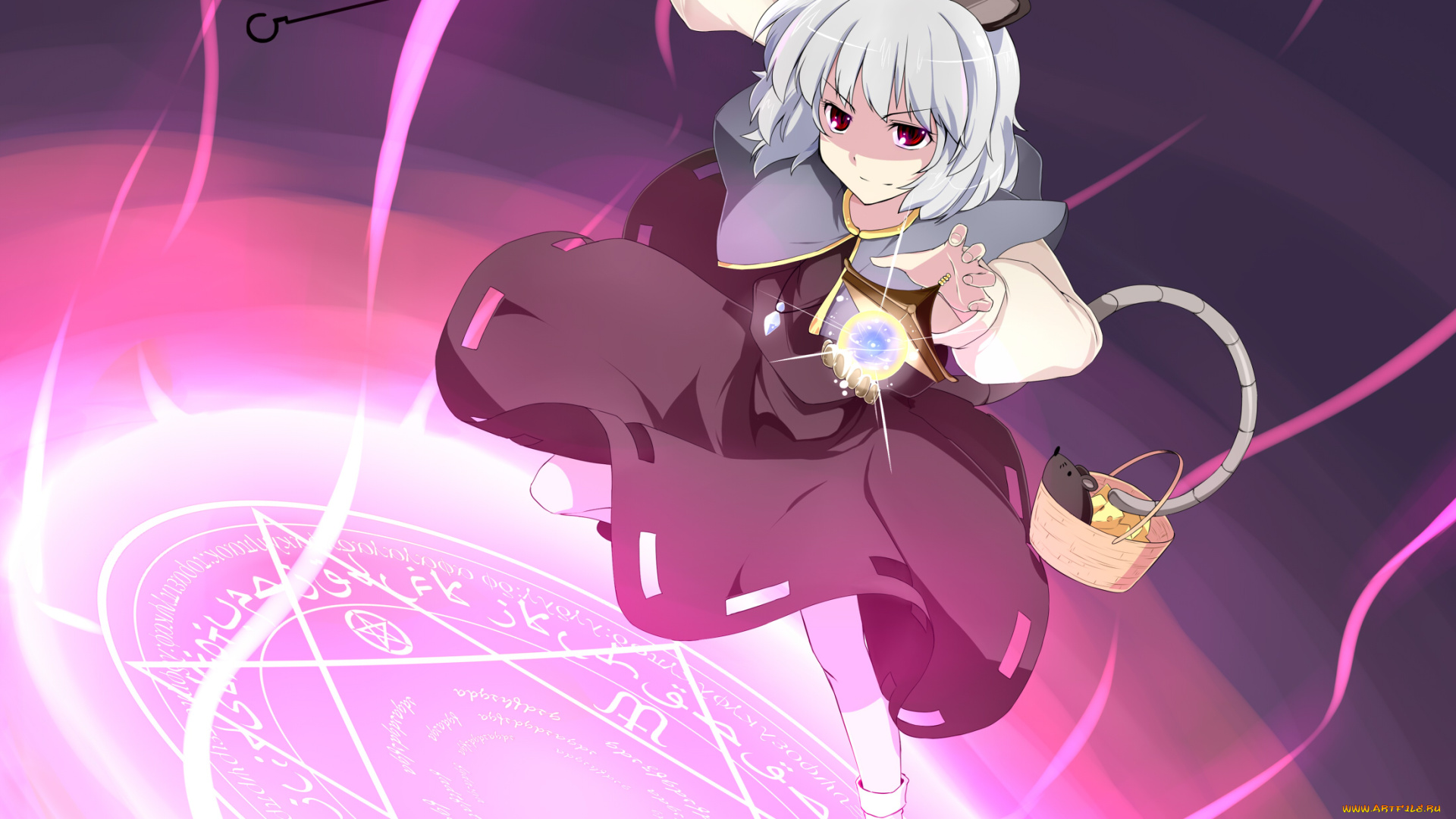 аниме, touhou, фон, взгляд, девушка