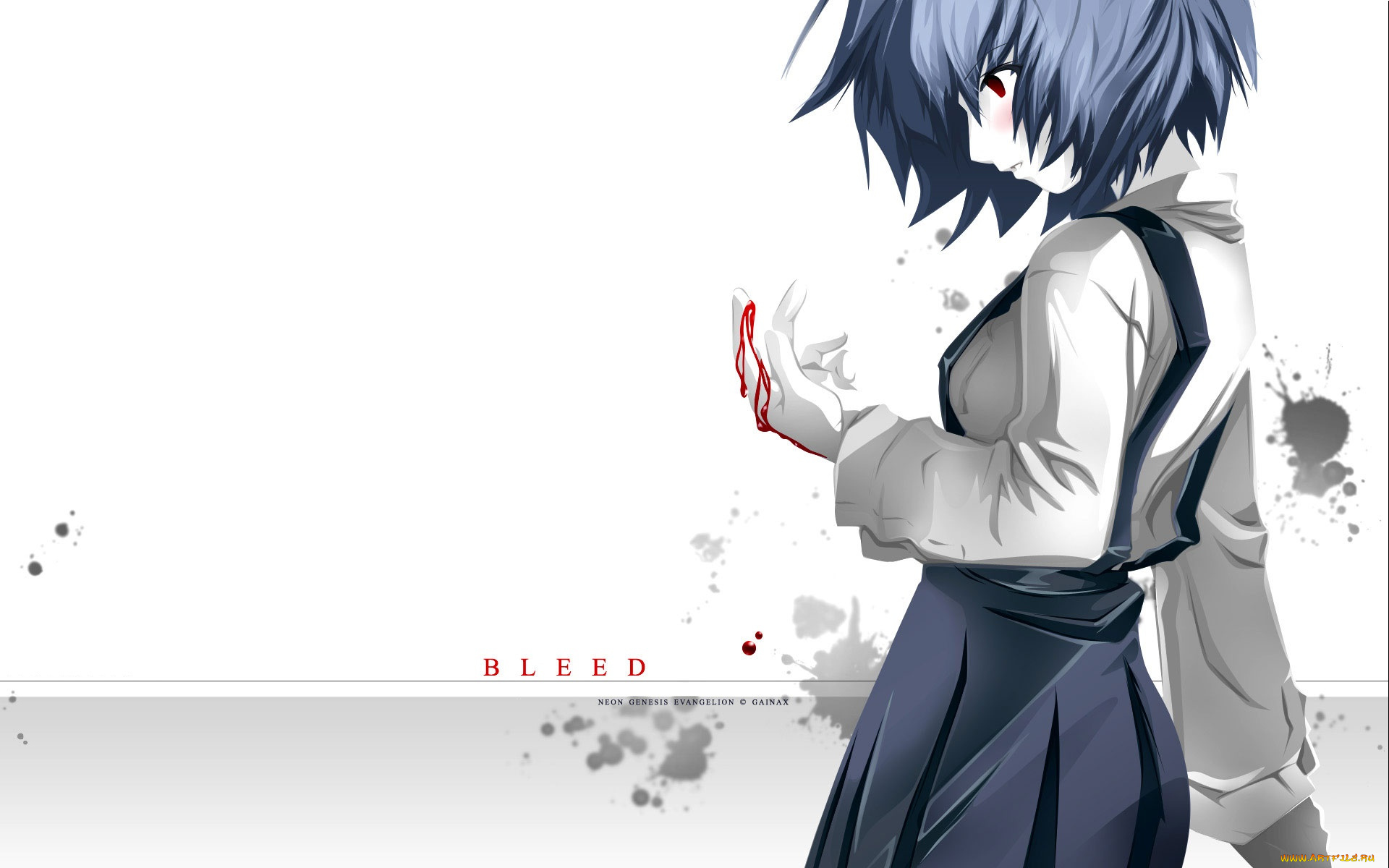 аниме, evangelion, девушка, взгляд, фон