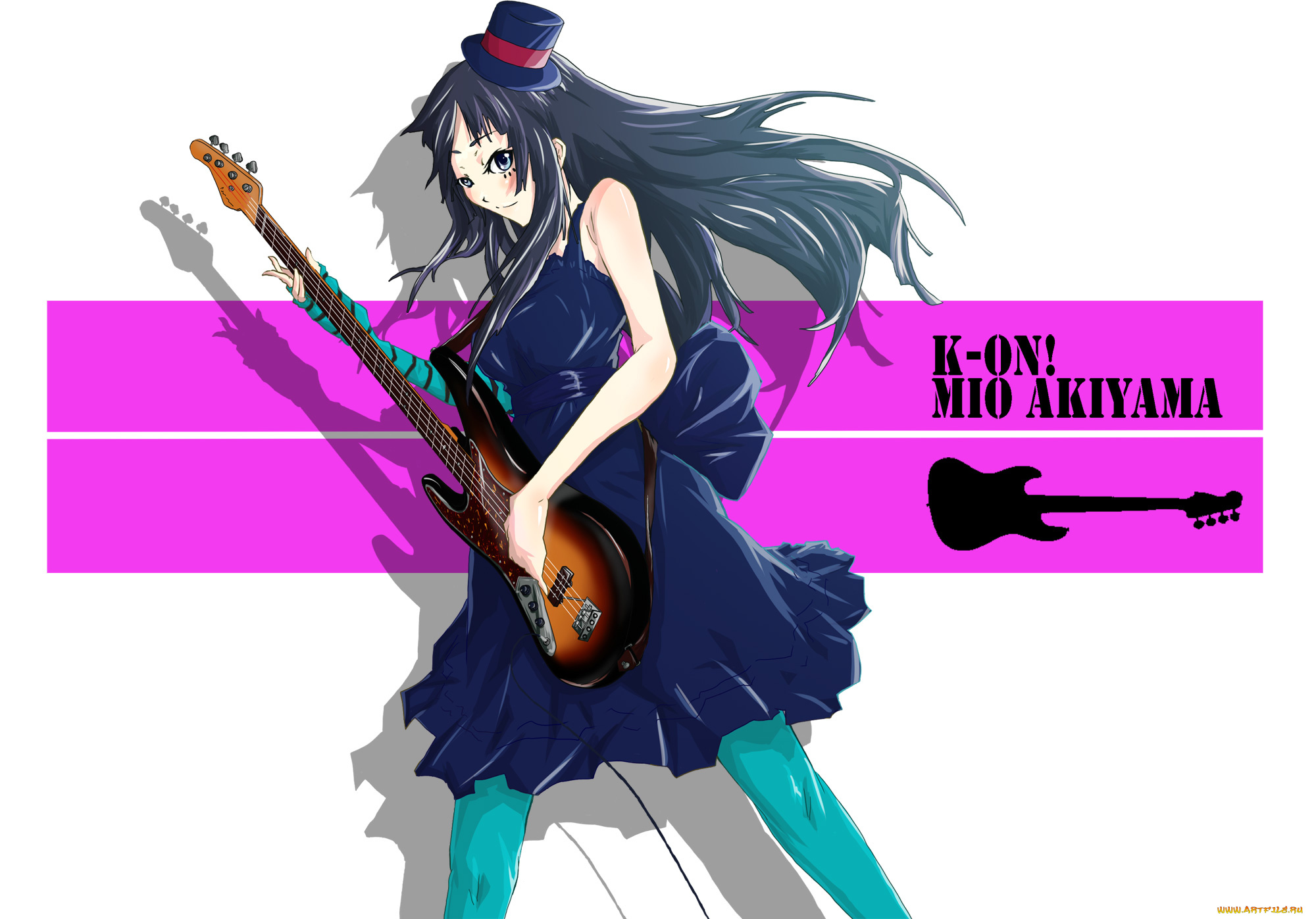 аниме, k-on, девушка, взгляд, фон