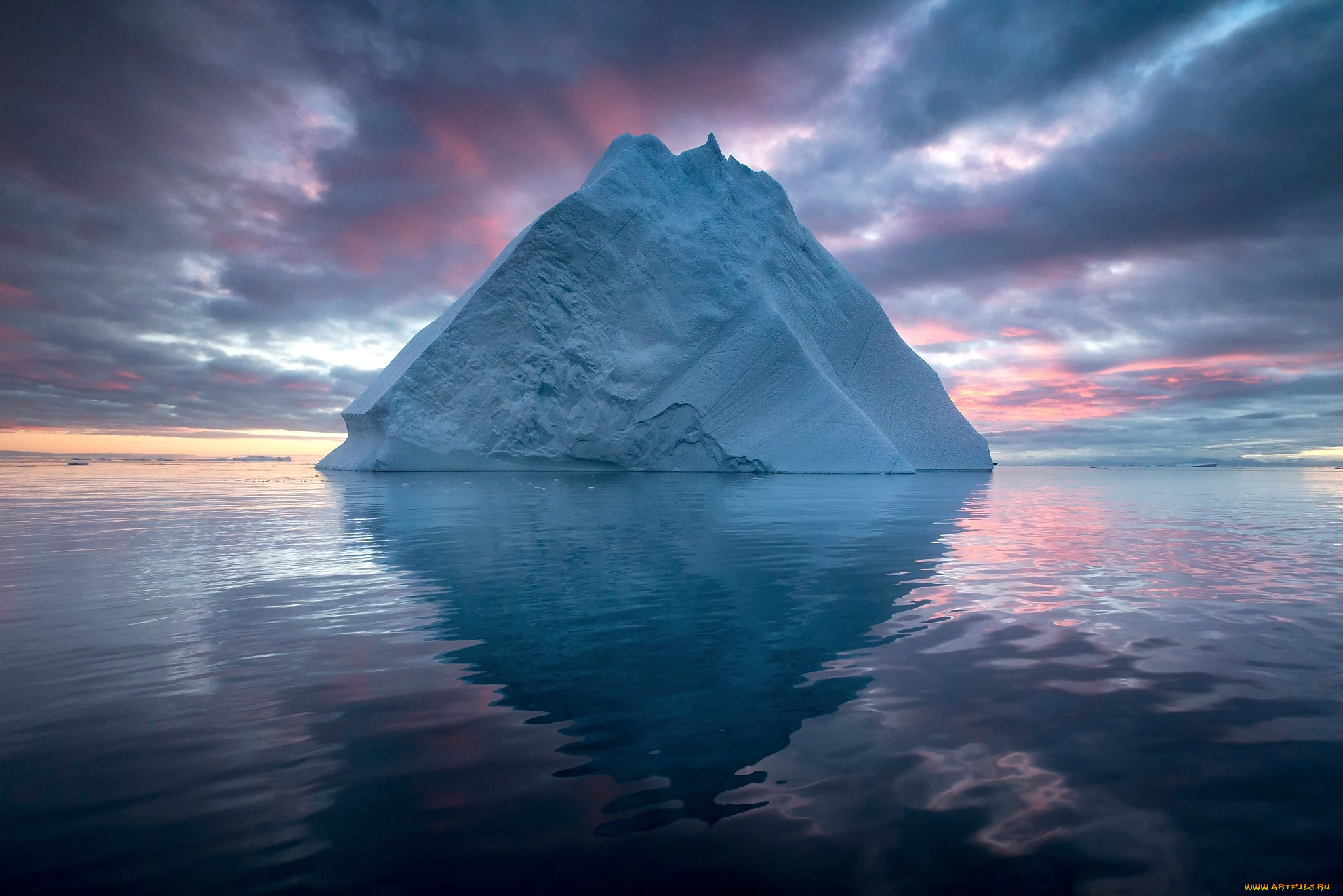 природа, айсберги, и, ледники, море, айсберг, север, лёд