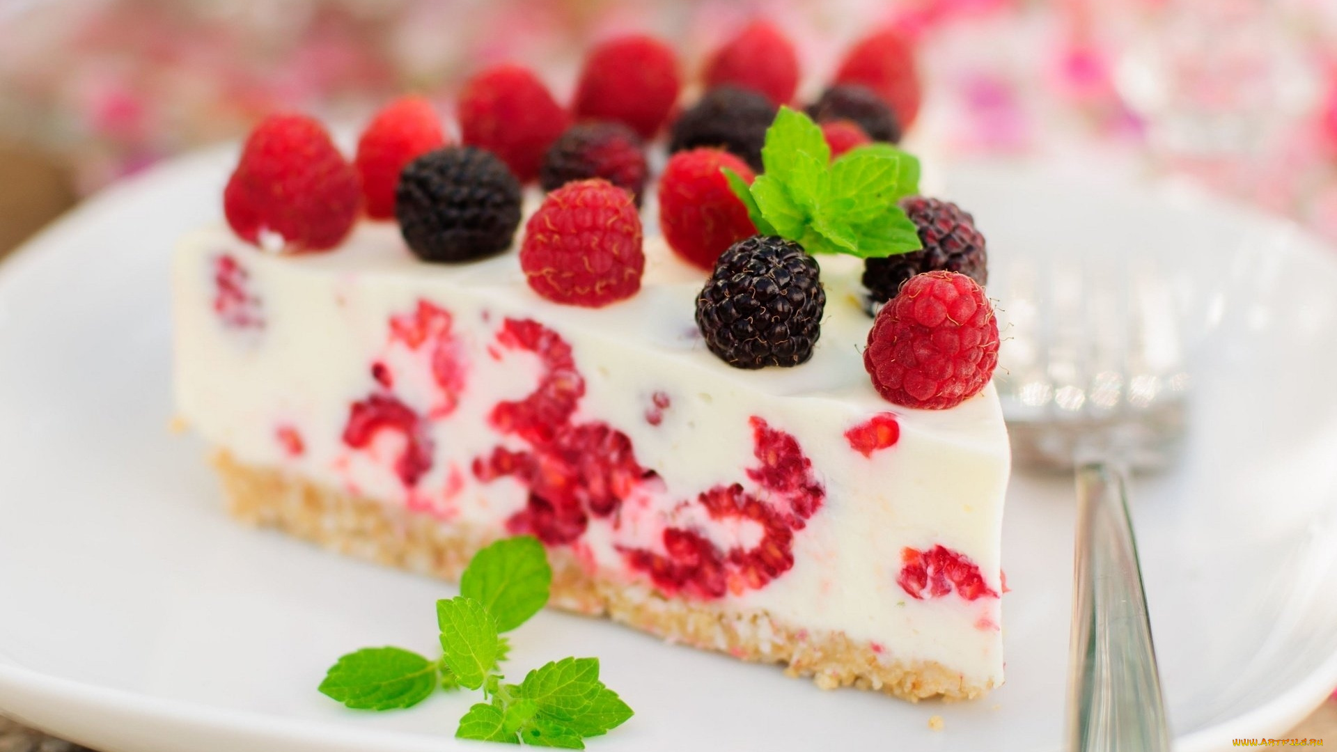 еда, торты, малина, чизкейк, ежевика