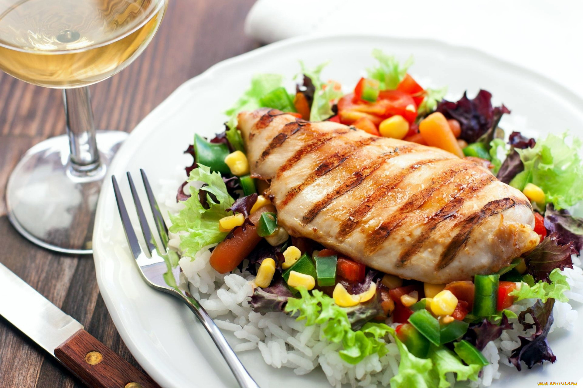 еда, рыбные, блюда, , с, морепродуктами, овощи, рис, рыба