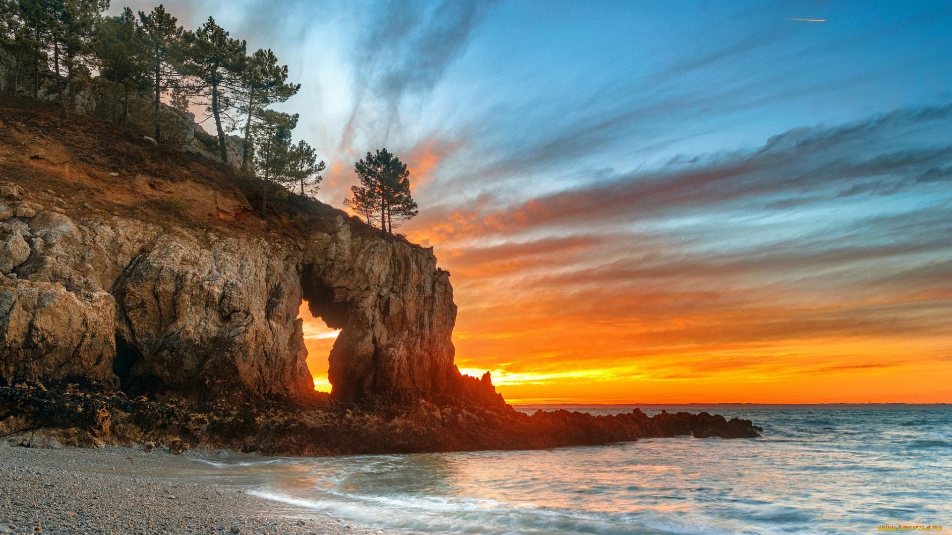 природа, побережье, простор