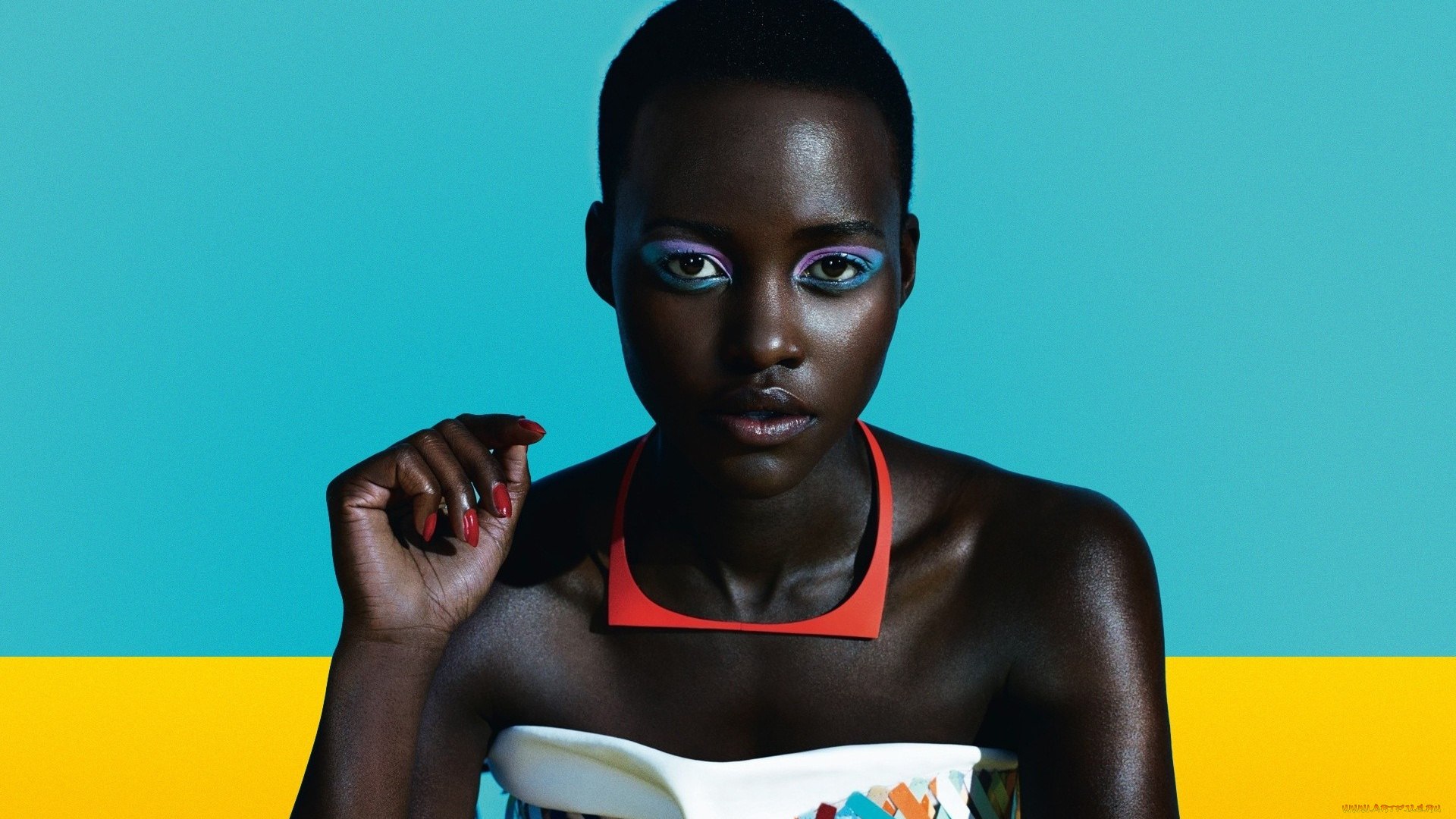 lupita, nyongo, девушки, lupita, nyong`o, lupita, nyongo, девушка, брюнетка, темнокожая, чернокожая, актриса, мулатка, красотка, взгляд, макияж, поза, портрет, лицо