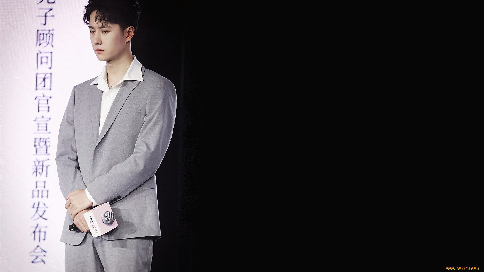 мужчины, wang, yi, bo, артист, костюм, микрофон