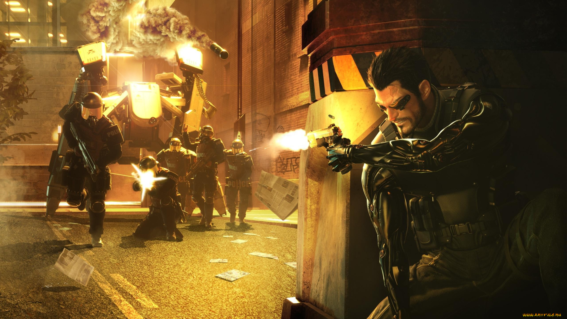 видео, игры, deus, ex, , human, revolution, бой, укрытие