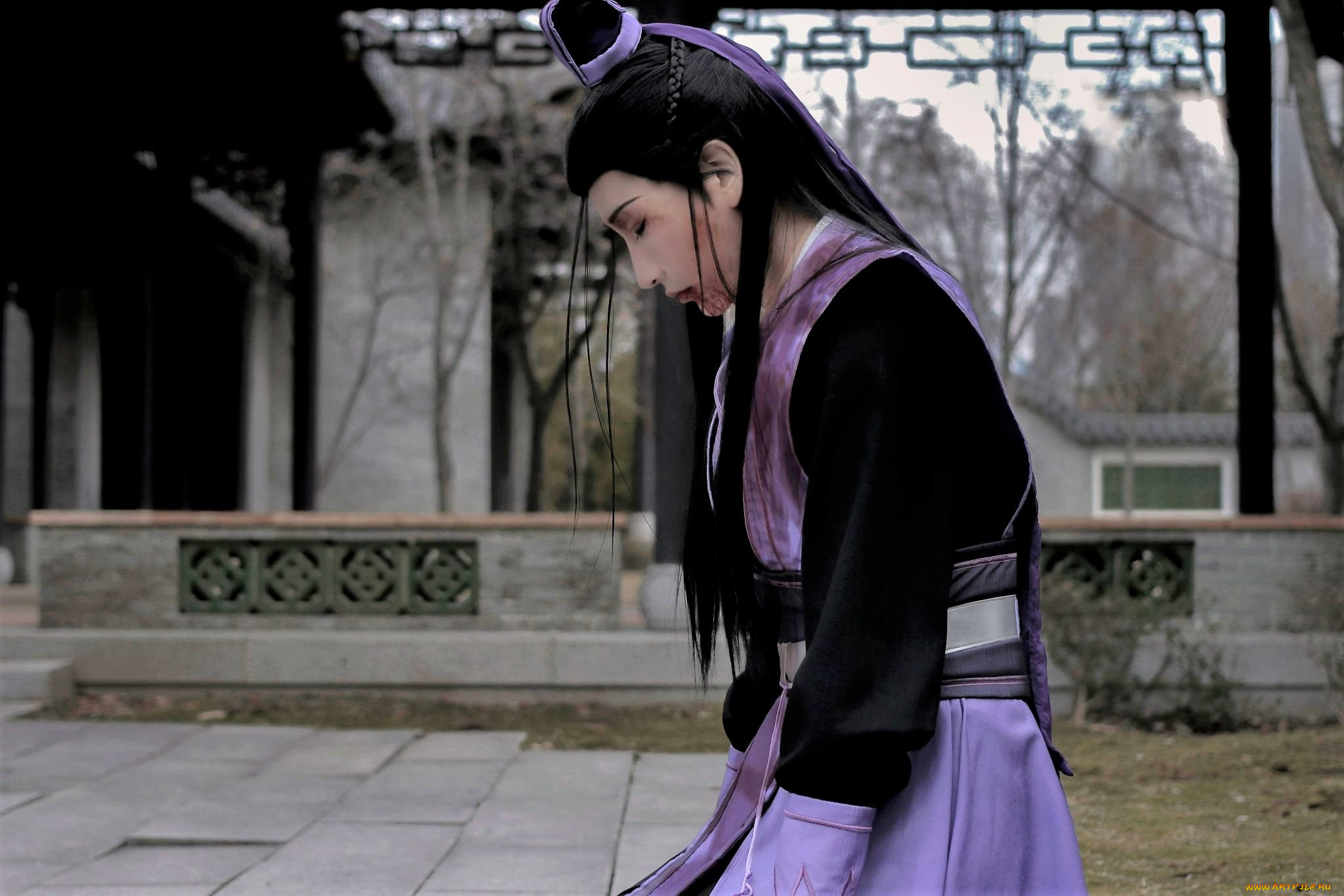 мужчины, -, креатив, , косплей, цзян, фэнмянь, костюм, кровь