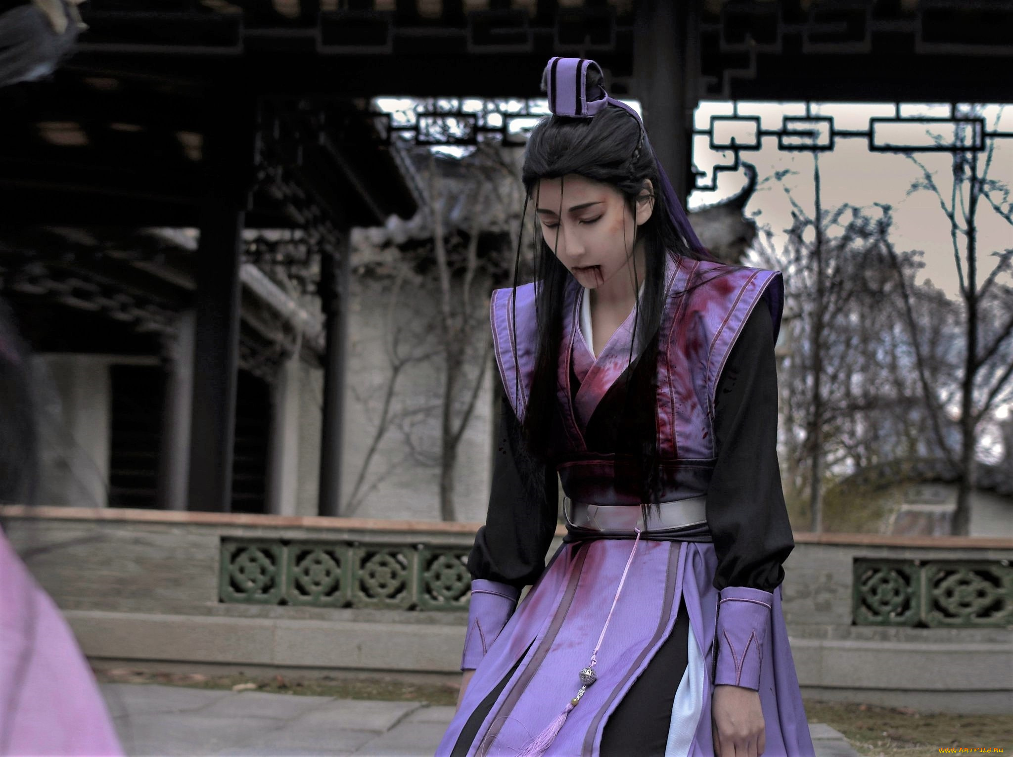 мужчины, -, креатив, , косплей, цзян, фэнмянь, костюм, кровь