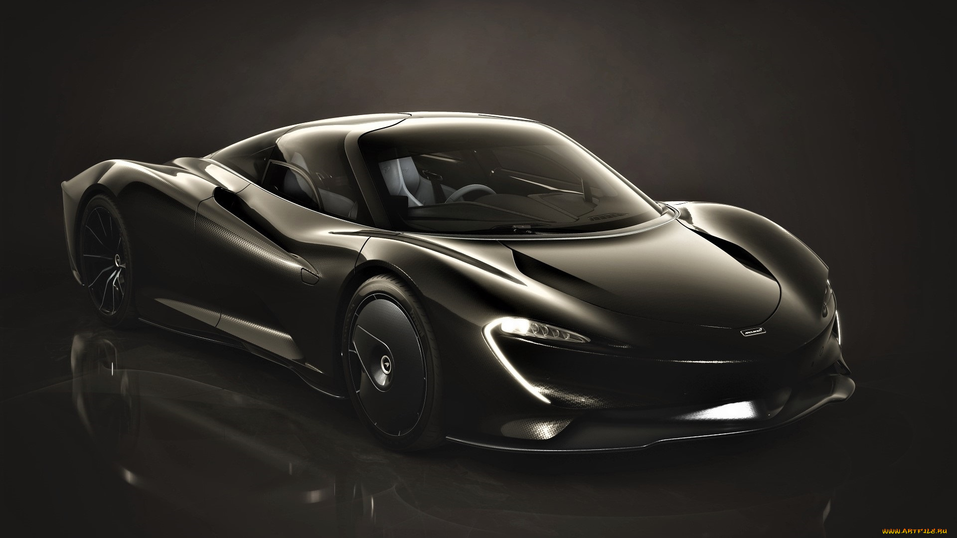 автомобили, mclaren, черный, отражение