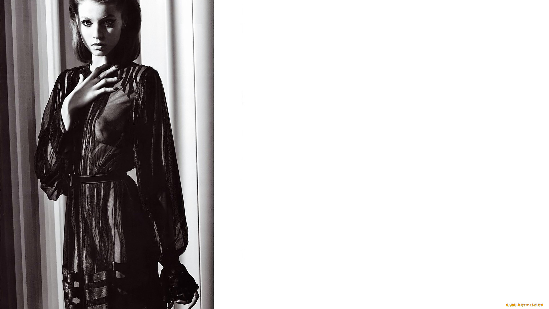 девушки, abbey, kershaw, модель, черно-белая, наряд