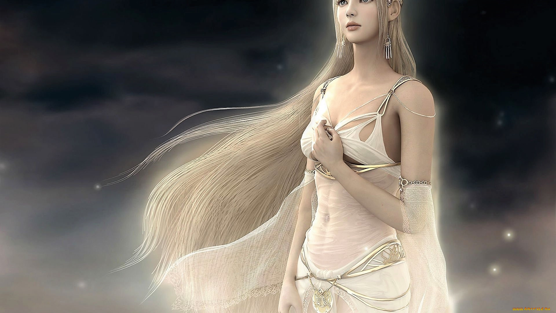 видео, игры, shaiya, , light, and, darkness, девушка, блондинка, украшения