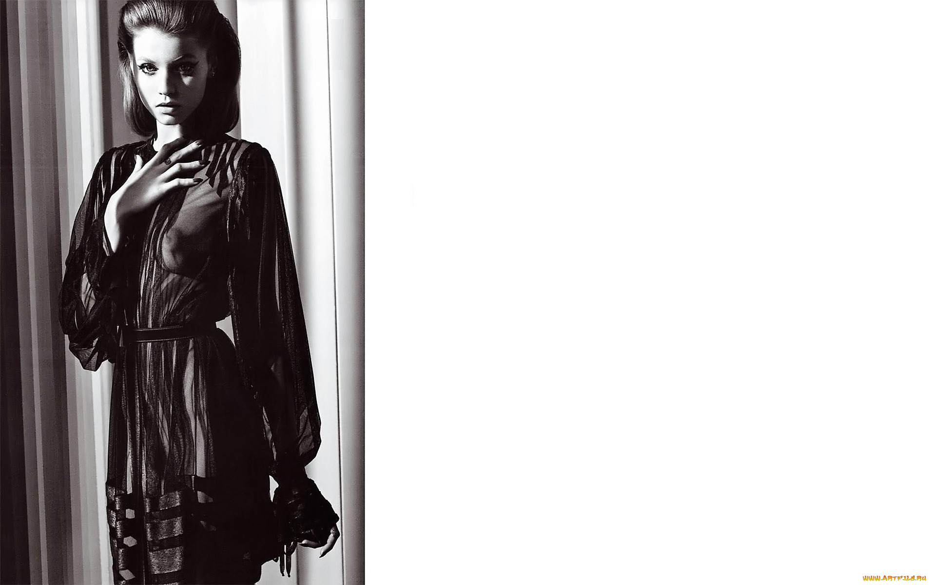 девушки, abbey, kershaw, модель, черно-белая, наряд