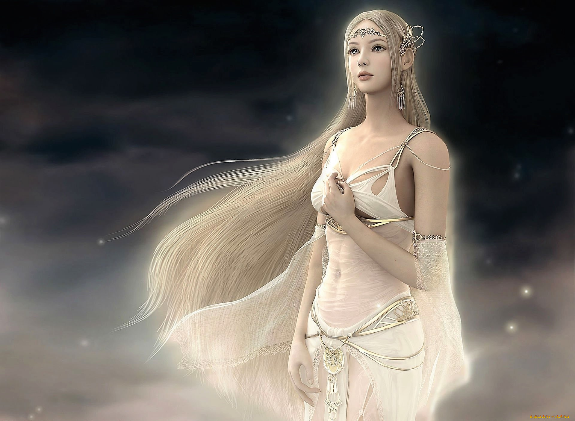 видео, игры, shaiya, , light, and, darkness, девушка, блондинка, украшения