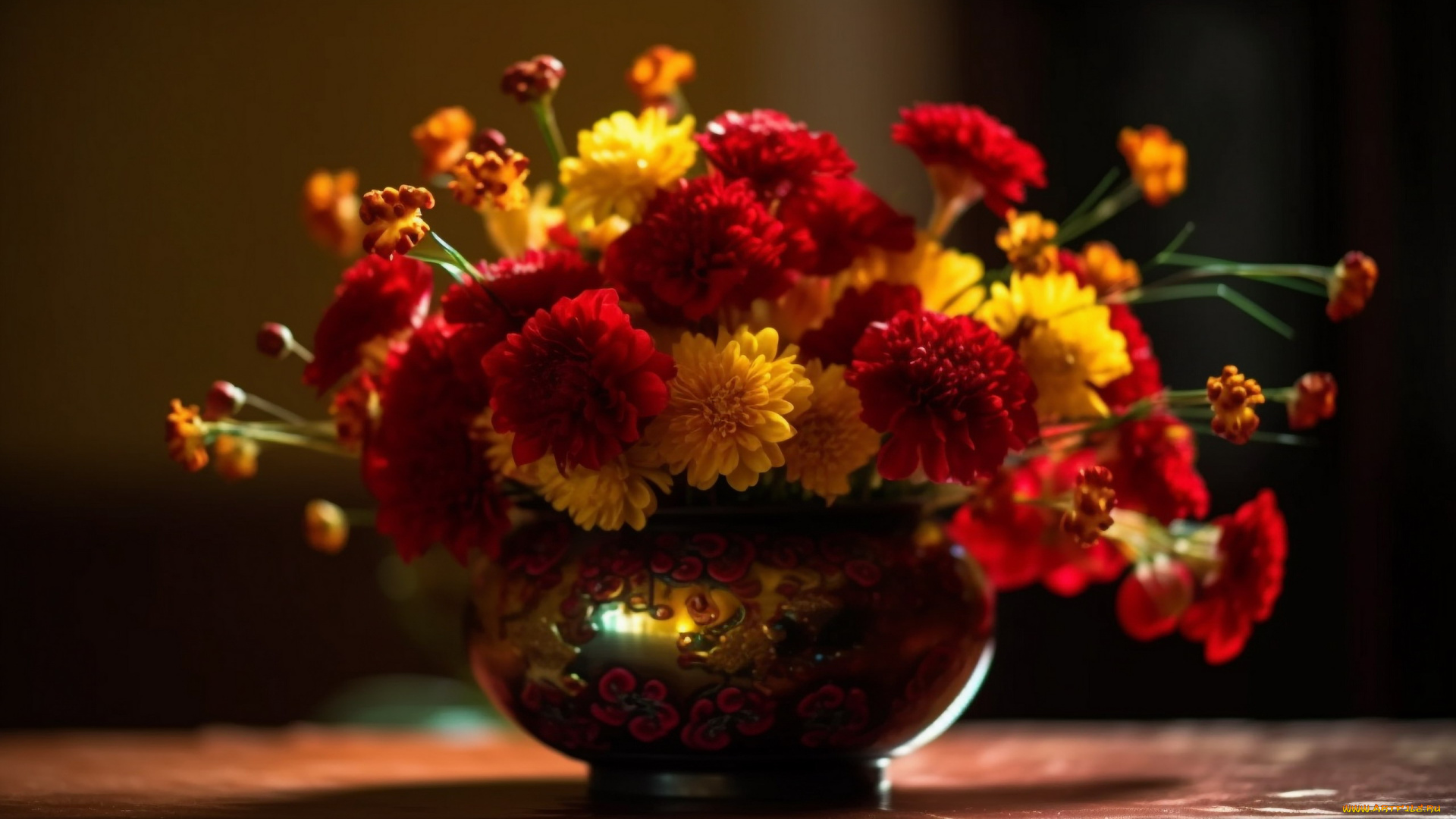 цветы, букеты, , композиции, ваза, букет, георгины