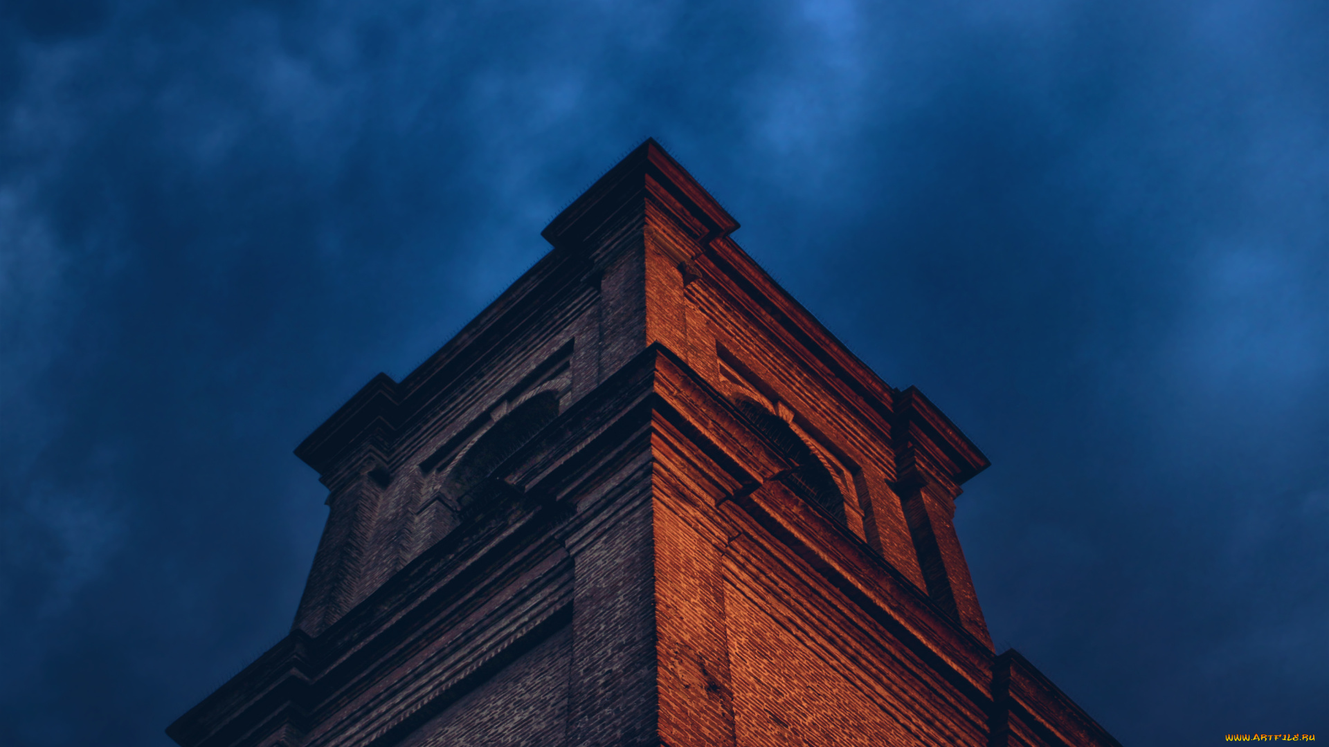 города, -, дворцы, , замки, , крепости, архитектура, небо, замок, башня, синий, облака, средневековый, италия