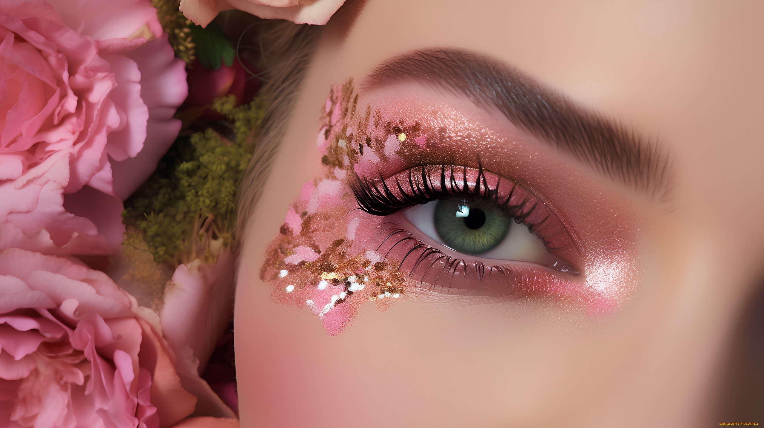 разное, глаза, модель, оригинальный, макияж