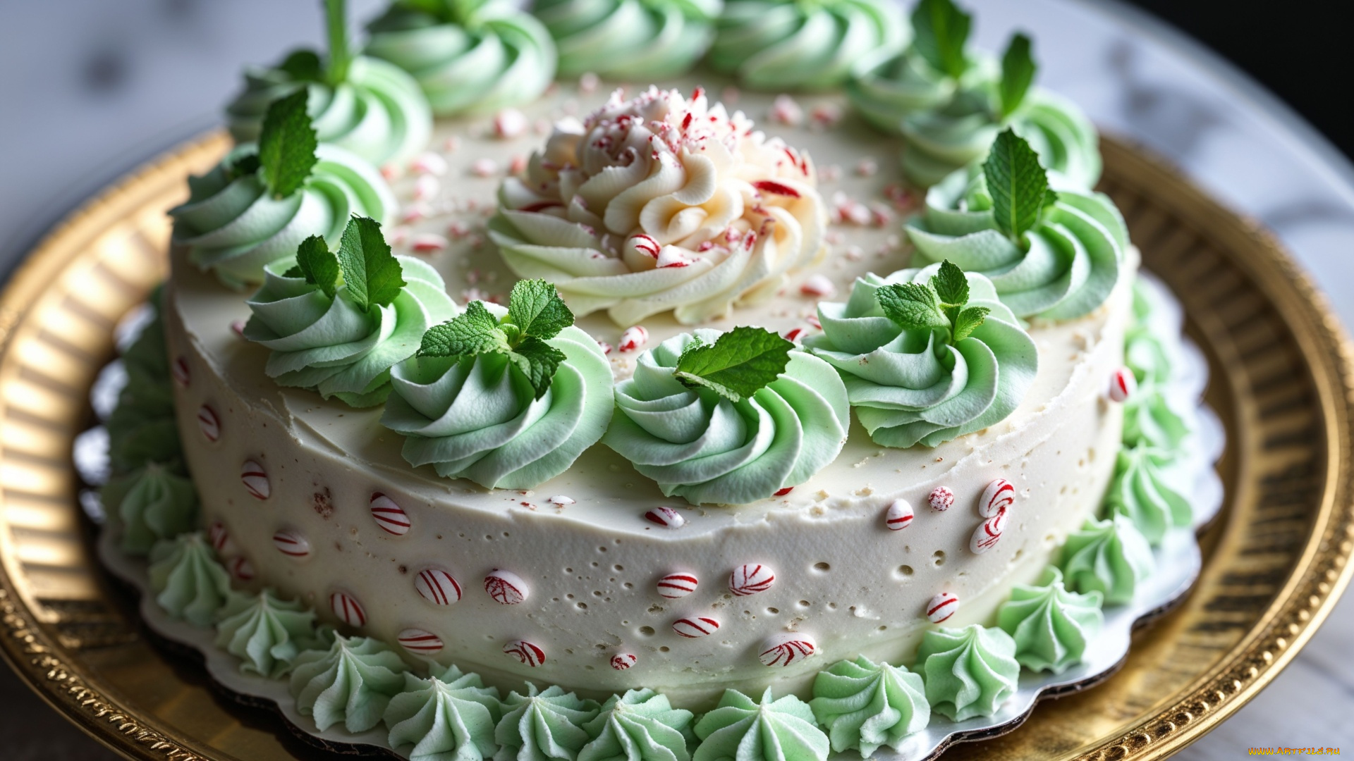 еда, торты, мята, торт, крем