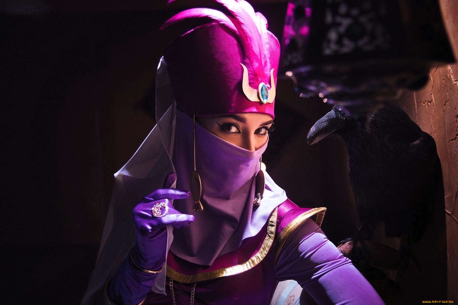 девушки, анна, шаховская, образ, косплей, наряд, костюм, перчатки, глаза, ворон