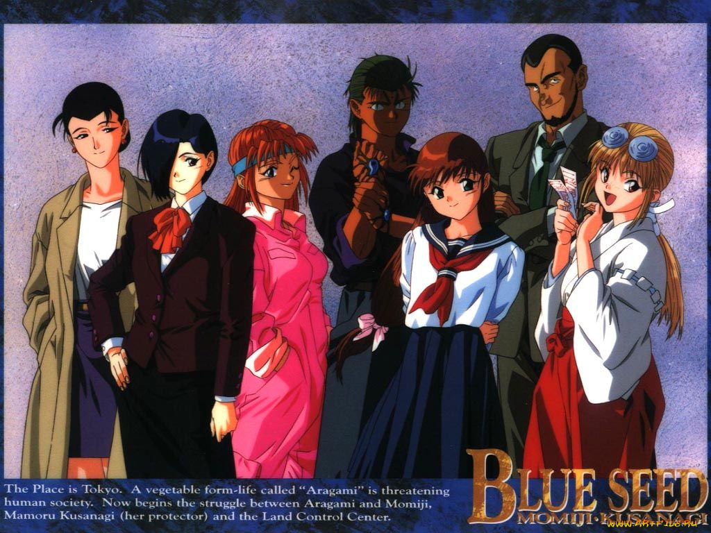 аниме, blue, seed