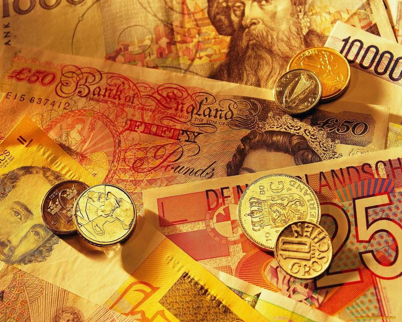 разное, золото, купюры, монеты