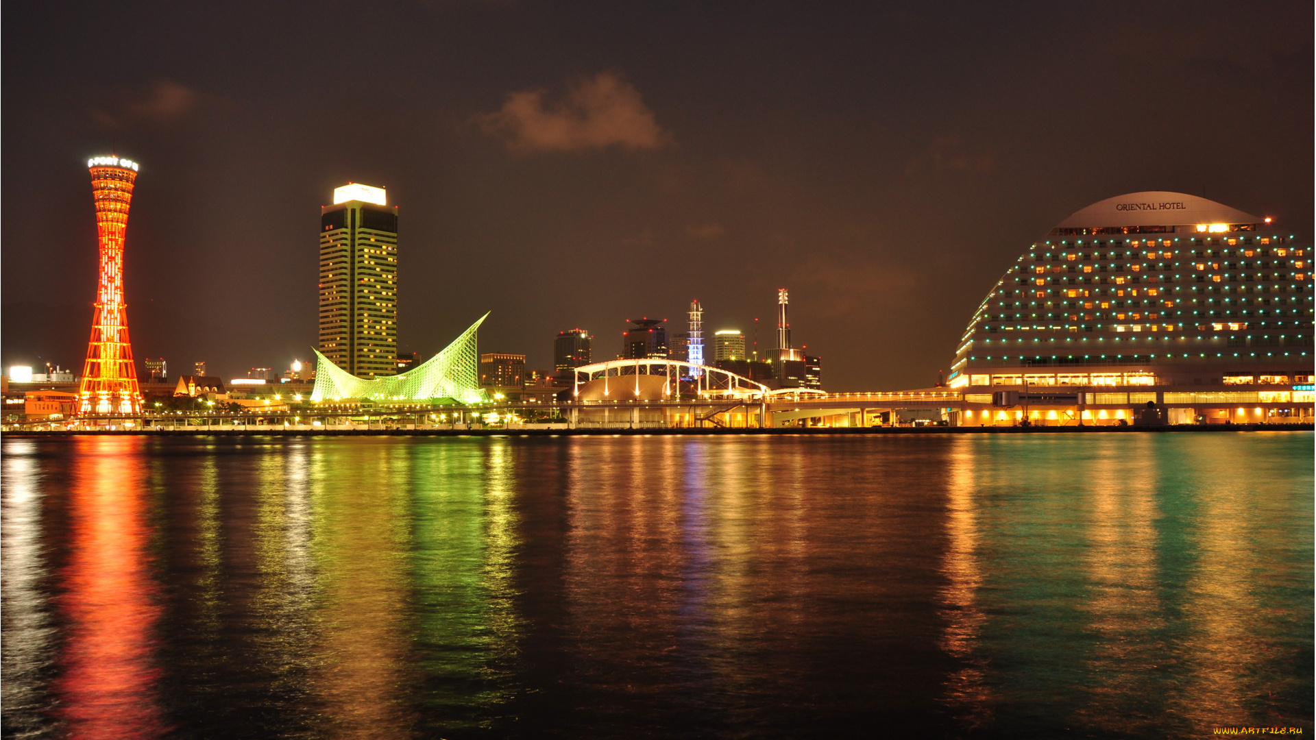 города, огни, ночного