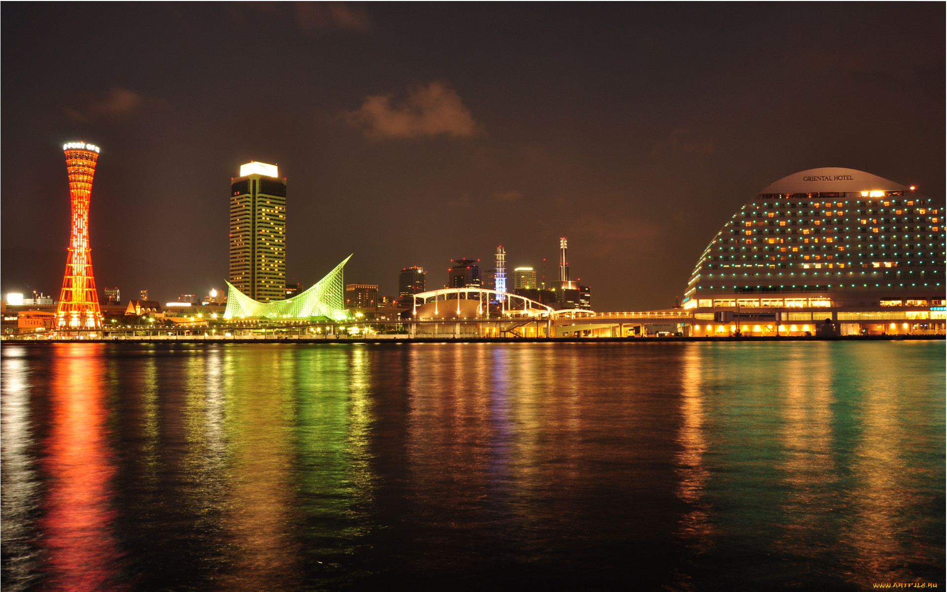 города, огни, ночного