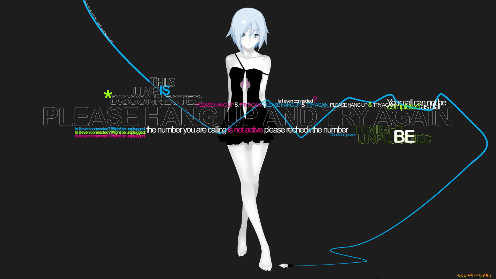 by, nagi, ryou, аниме, *unknown, другое, девушка, провода