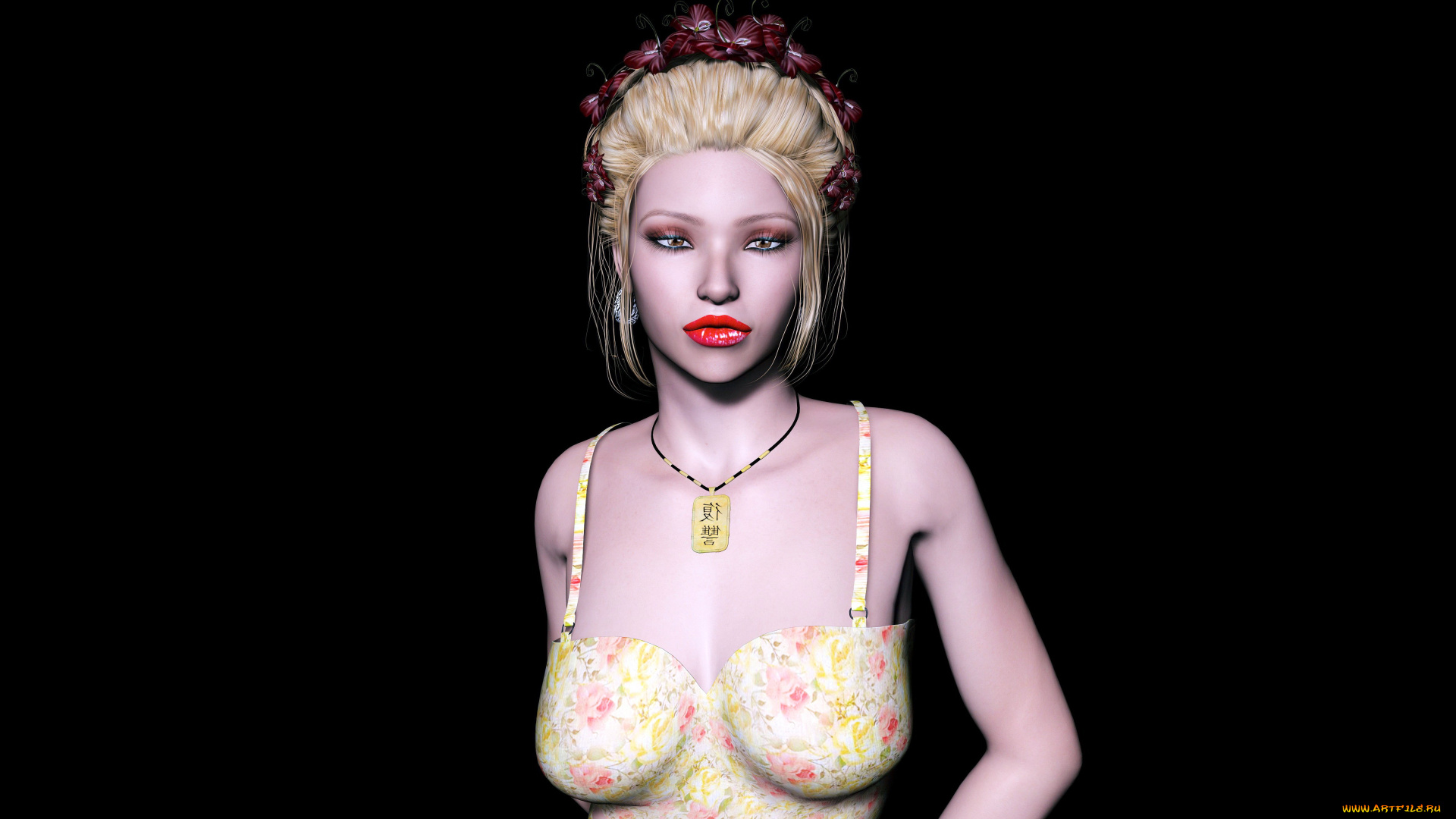 3д, графика, people, , люди, девушка, взгляд, блондинка