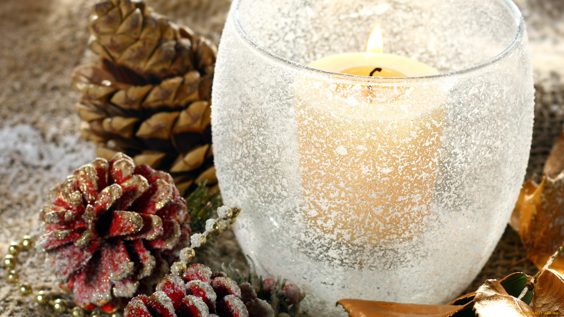 праздничные, новогодние, свечи, свеча, шишки, подсвечник