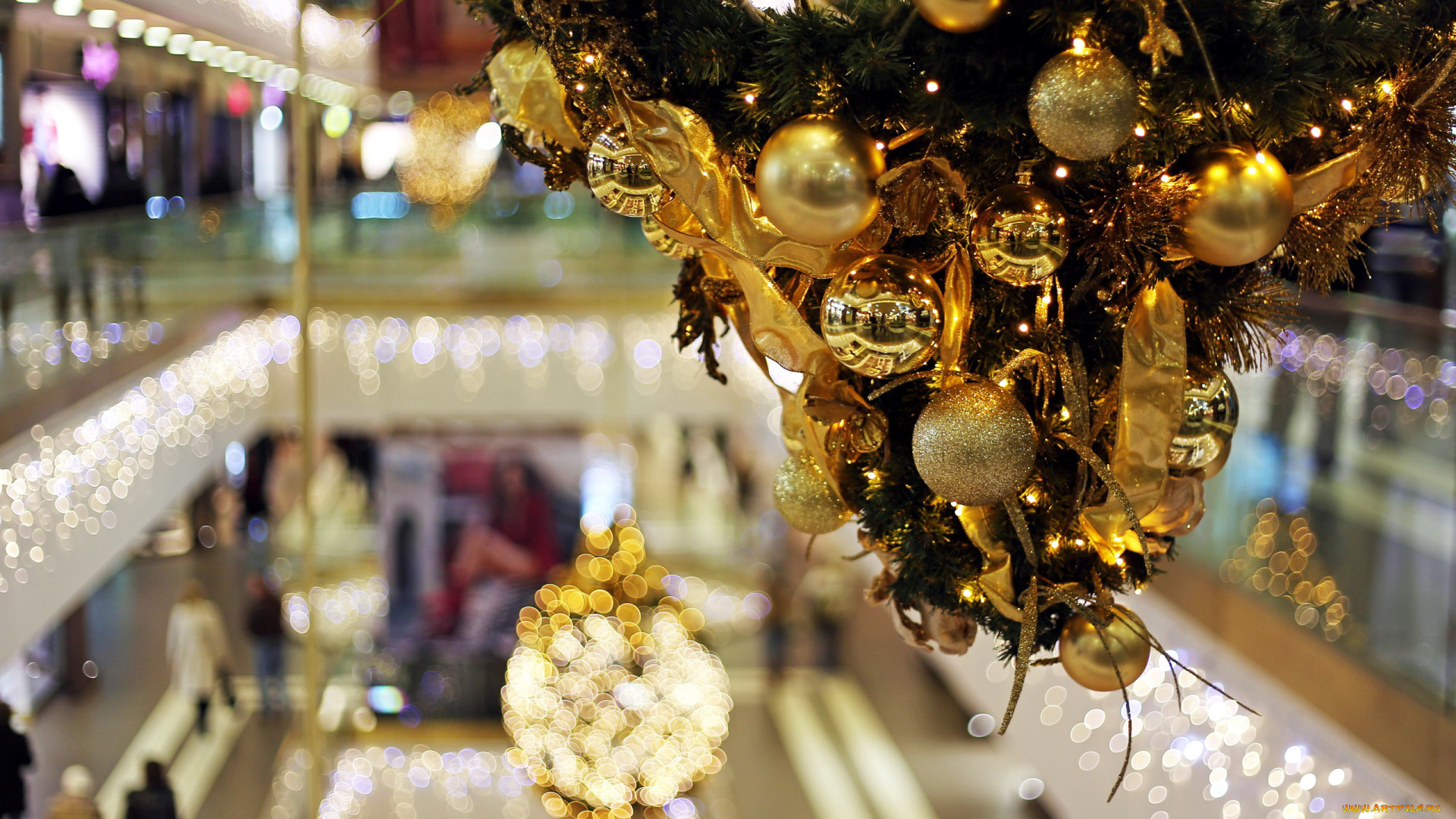 праздничные, Ёлки, ленты, шарики