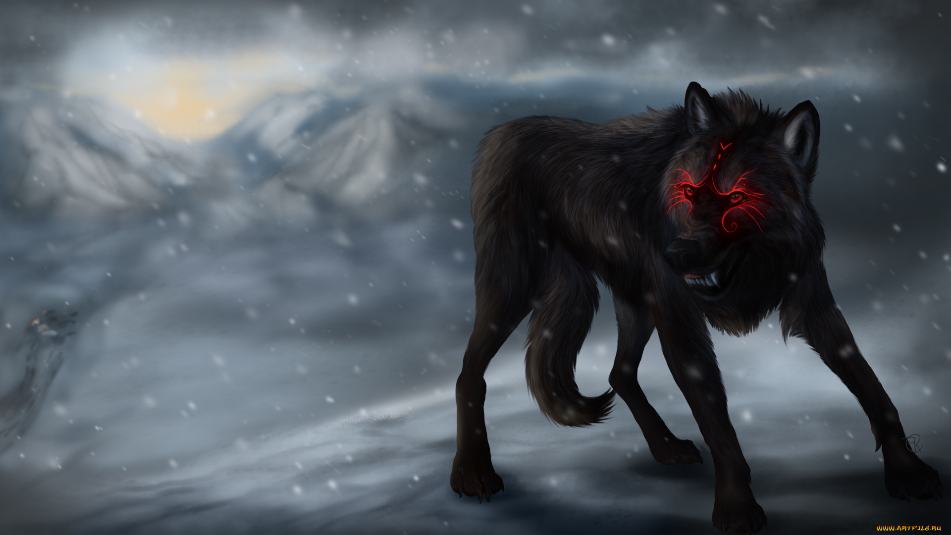 рисованные, животные, , сказочные, , мифические, волк