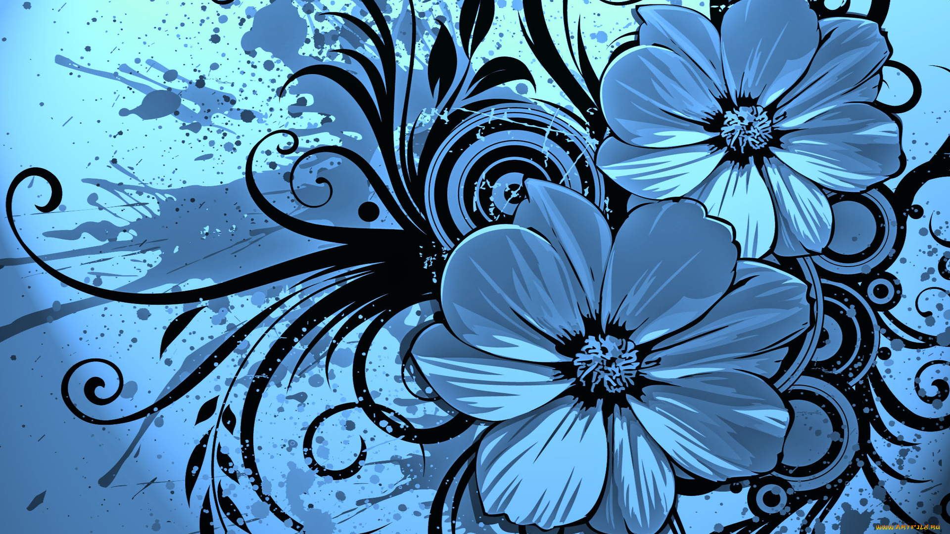 векторная, графика, лепестки