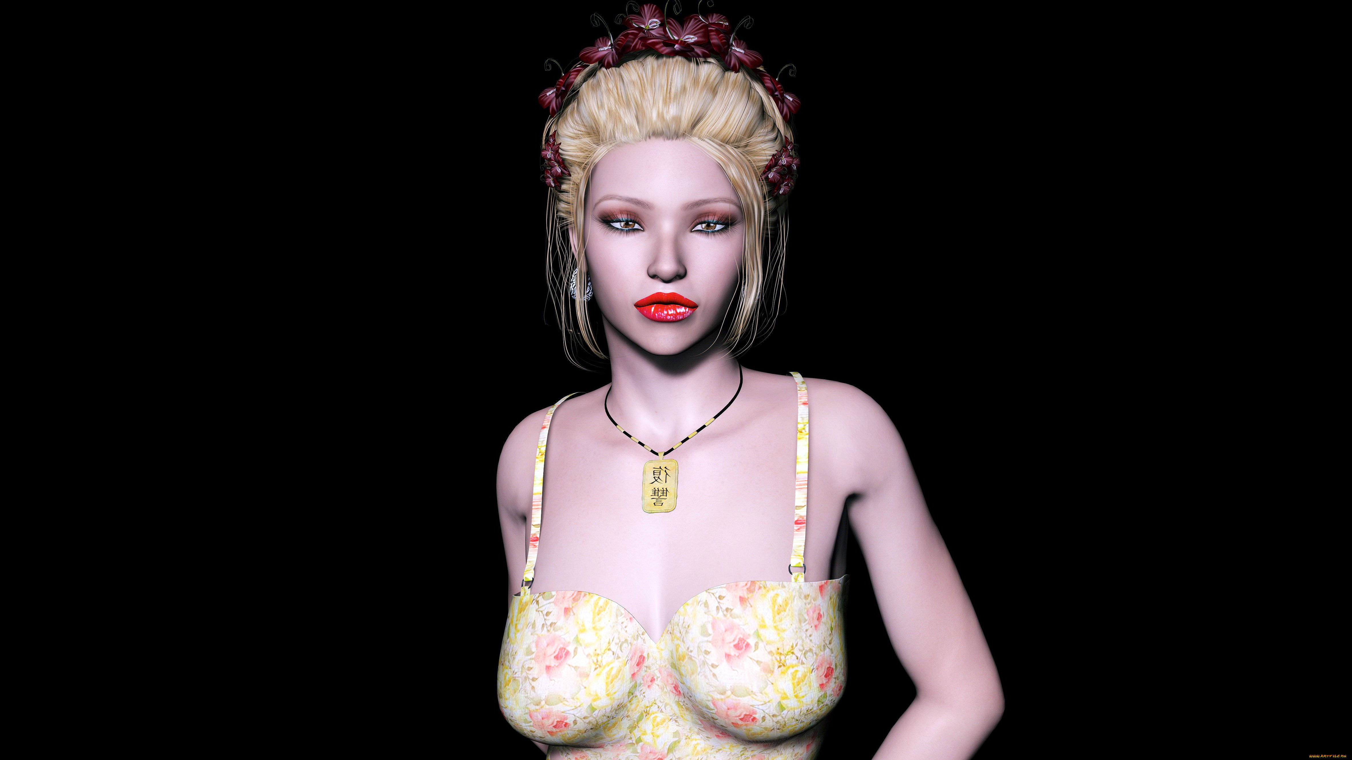 3д, графика, people, , люди, девушка, взгляд, блондинка