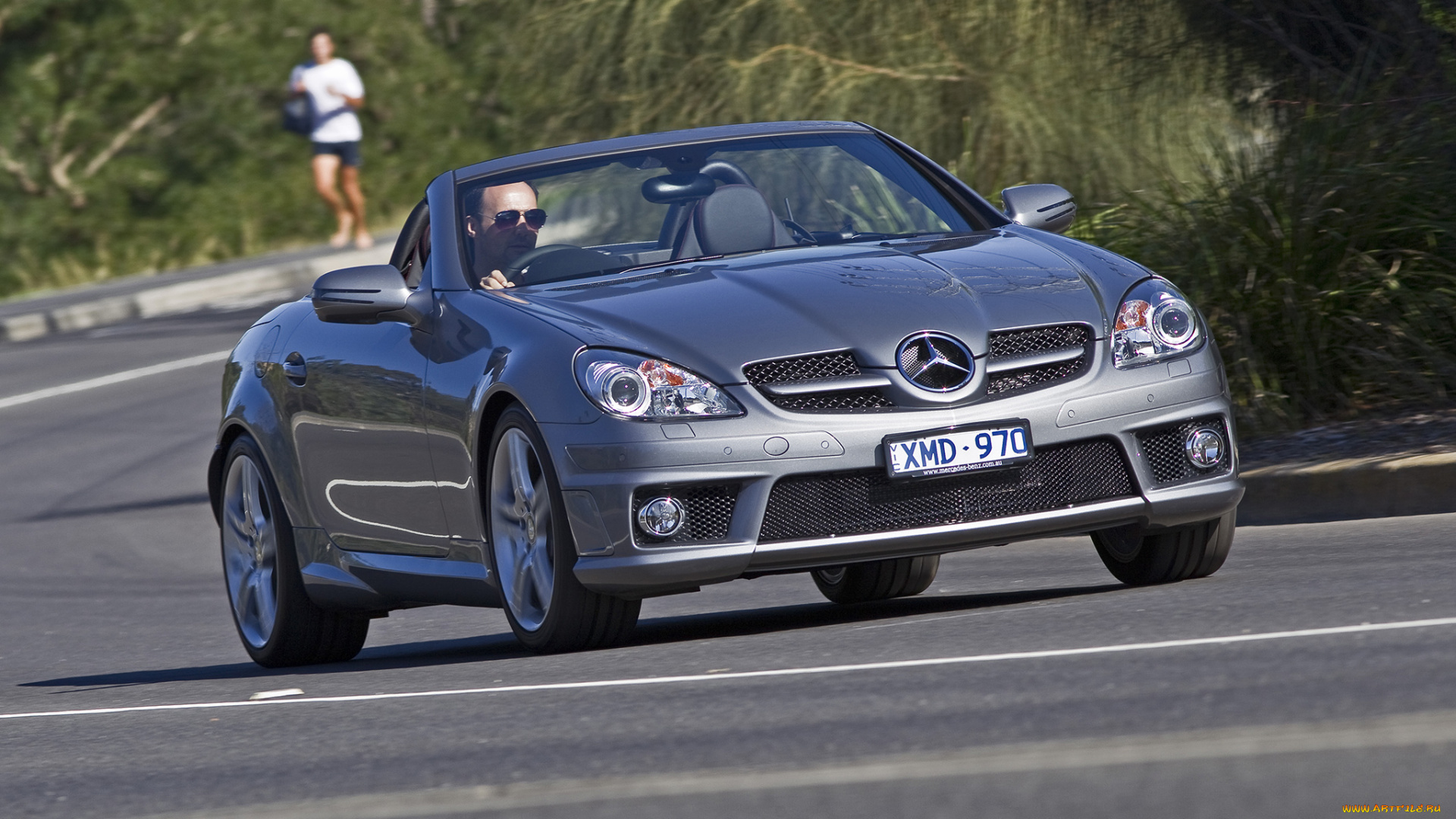 автомобили, mercedes-benz, package, sports, slk, 300, синий, r171, au-spec