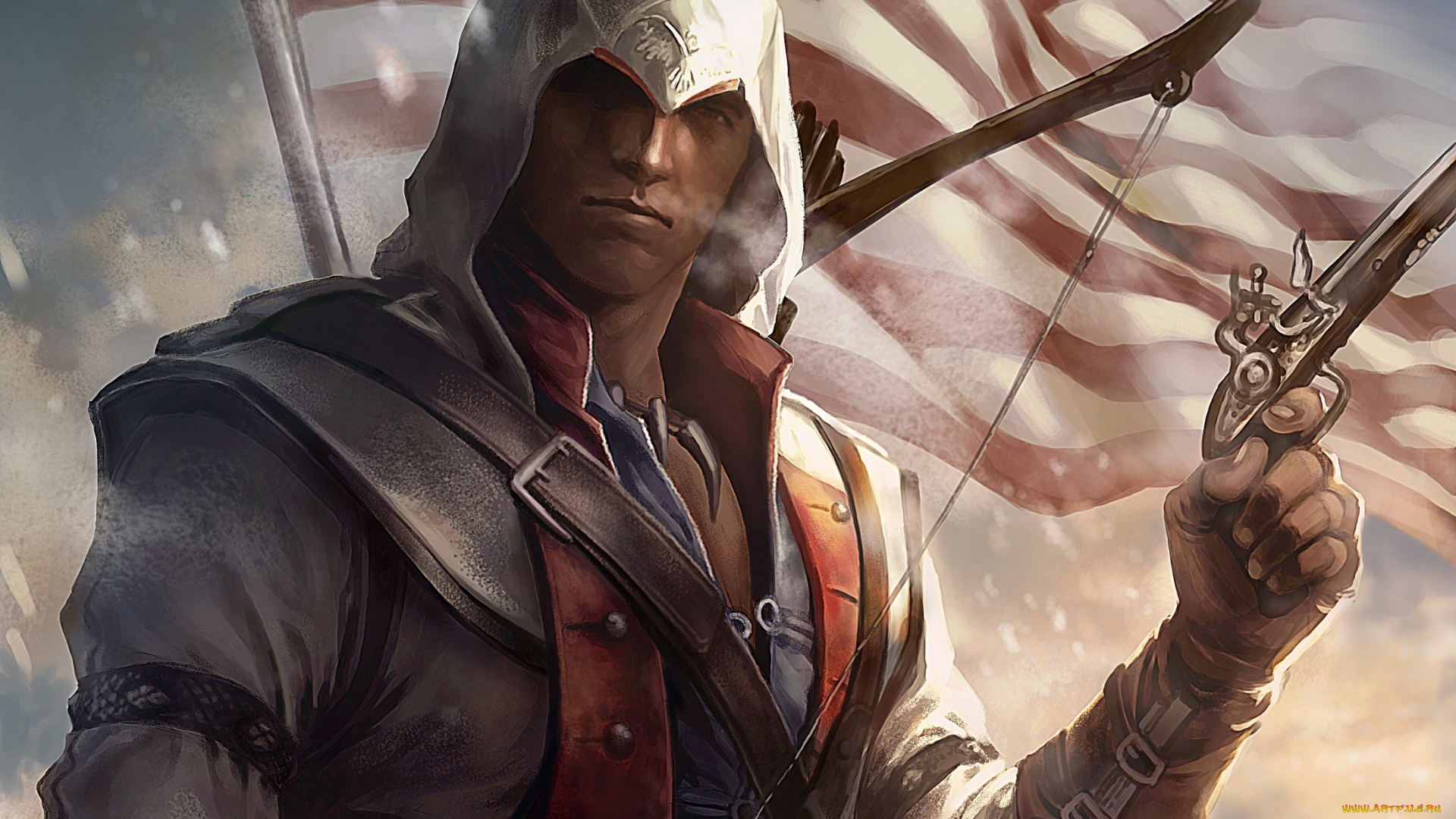 видео, игры, assassin`s, creed, флаг, kenway, assassins, creed, индеец, ассасин, ubisoft, connor