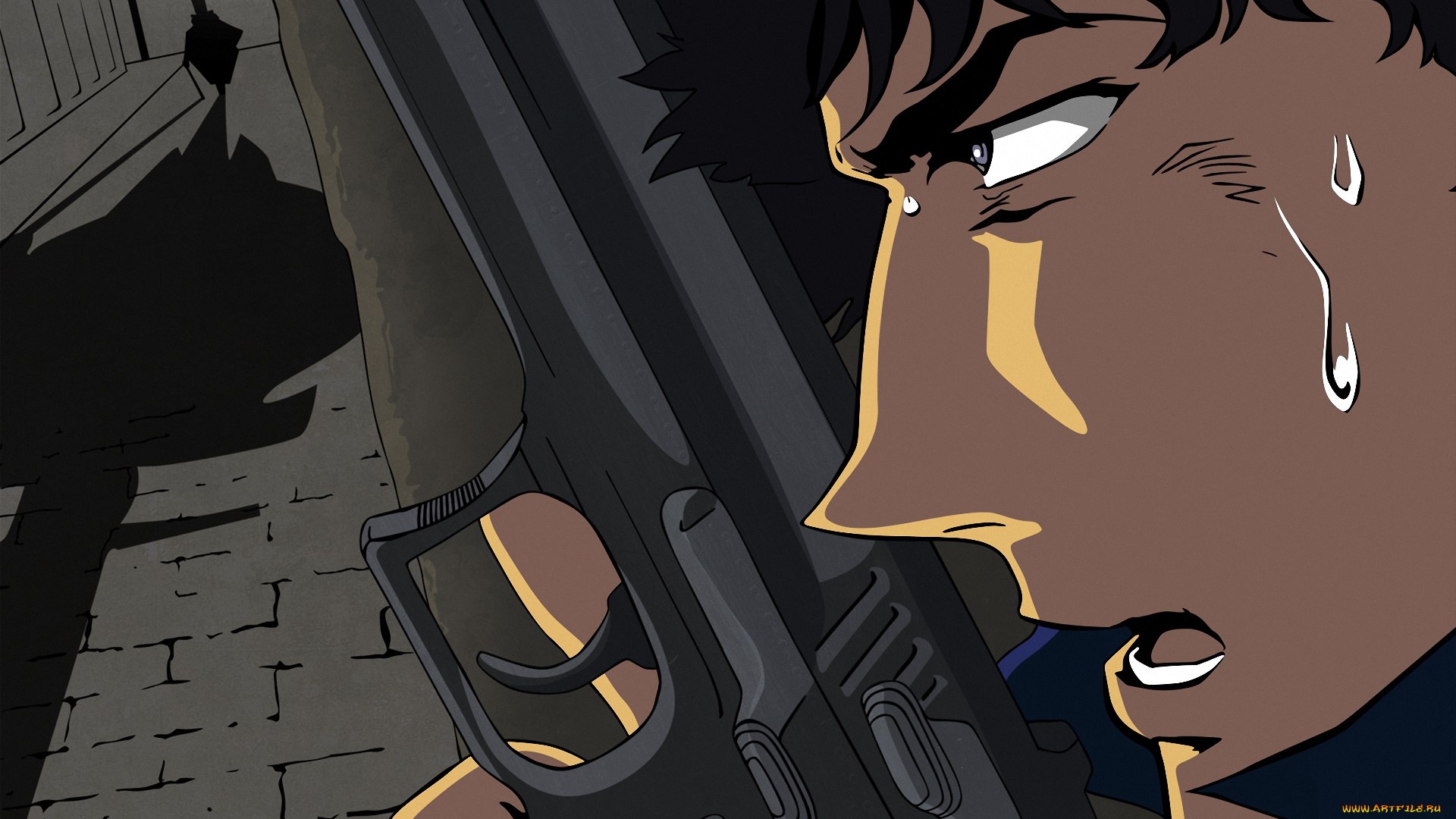 аниме, cowboy, bebop, оружие, пистолет, spiegel, spike, мужчина