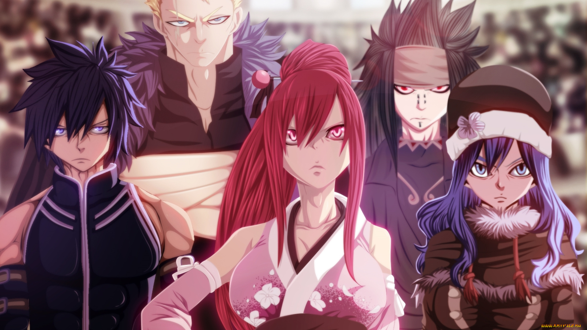 аниме, fairy, tail, art, anime, парни, девушки, команда, laxus, dreyar, erza, scarlet, fairy, tail, juvia, loxar, gajeel, redfox, gray, fullbuster
