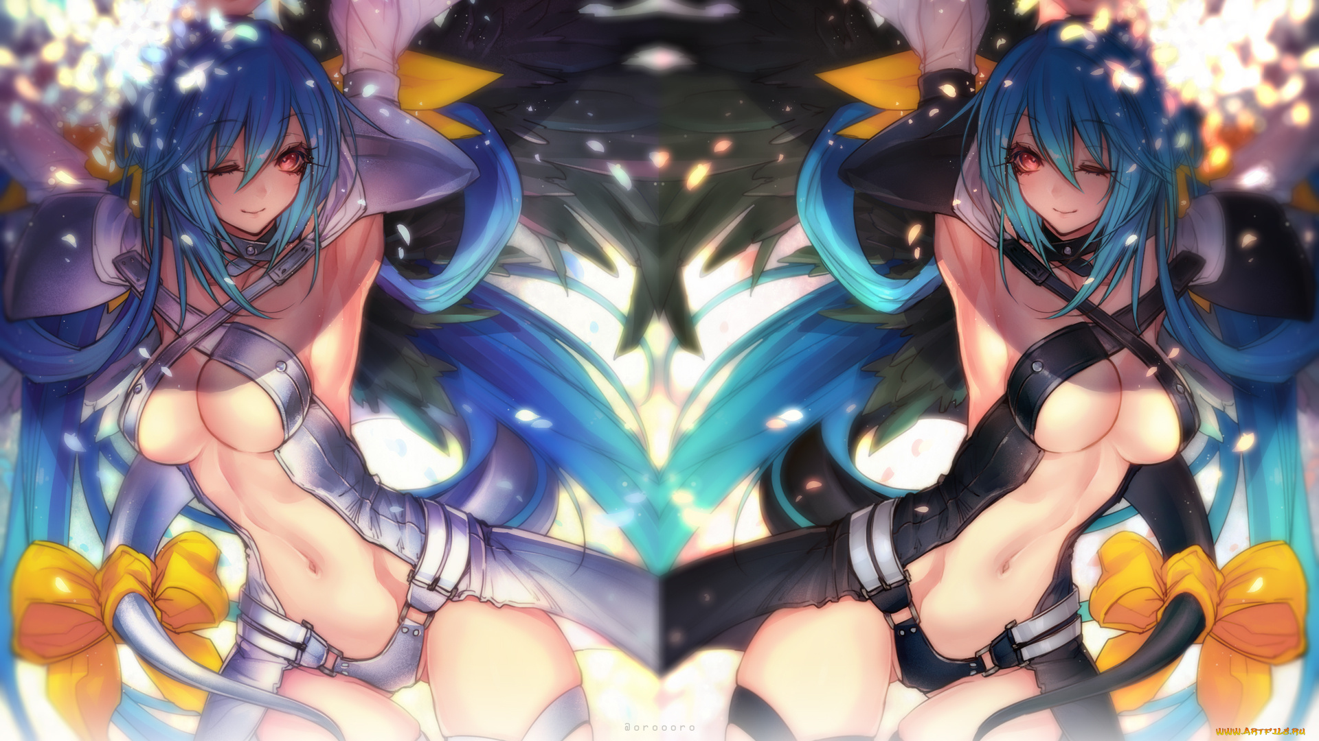 аниме, guilty, gear, отражение, девушка, арт, oro-sumakaita, dizzy, guilty, gear