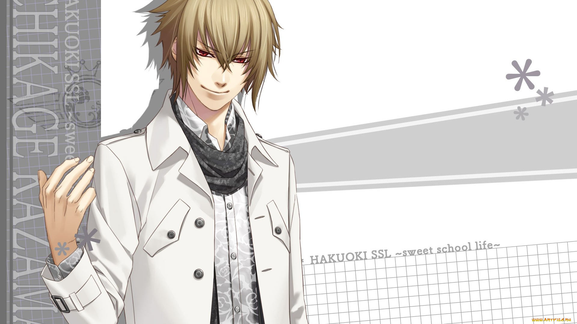 аниме, hakuoki, фон, парень