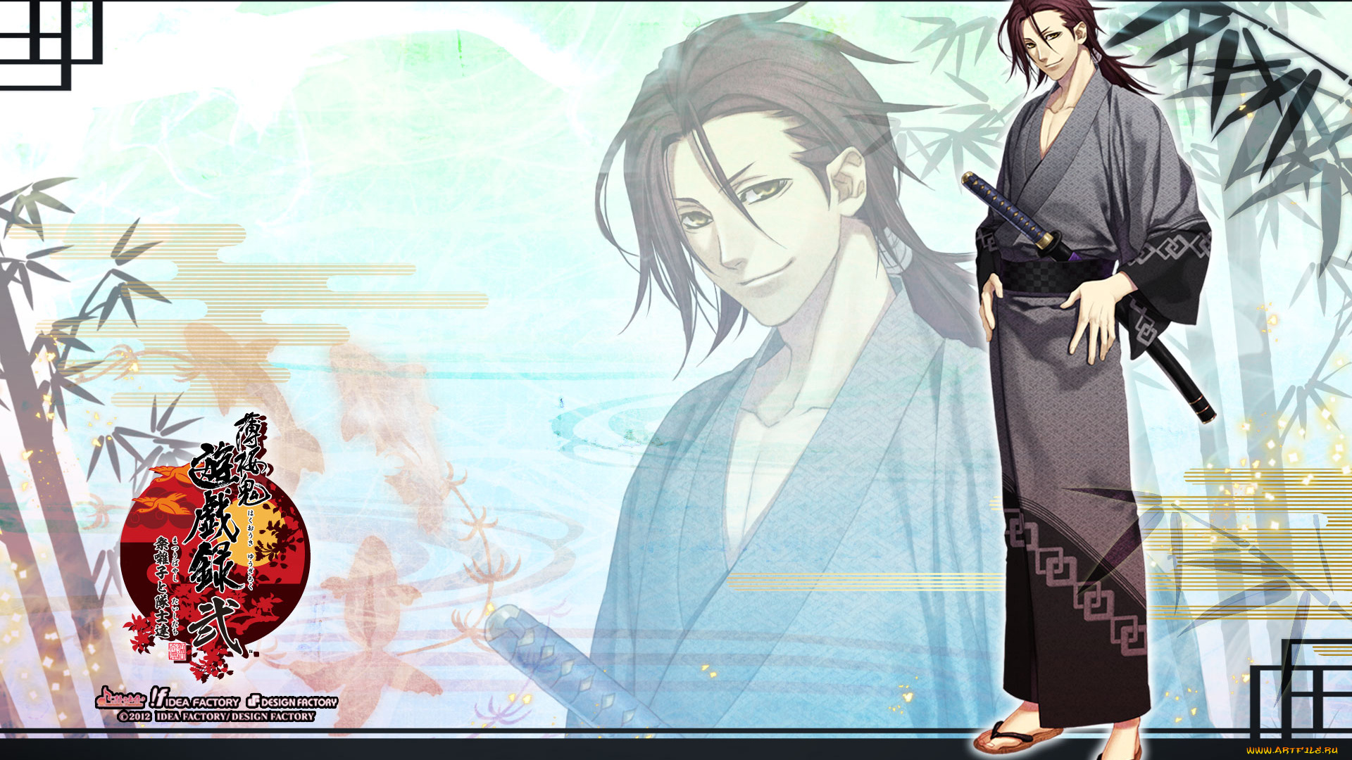 аниме, hakuoki, парень, фон